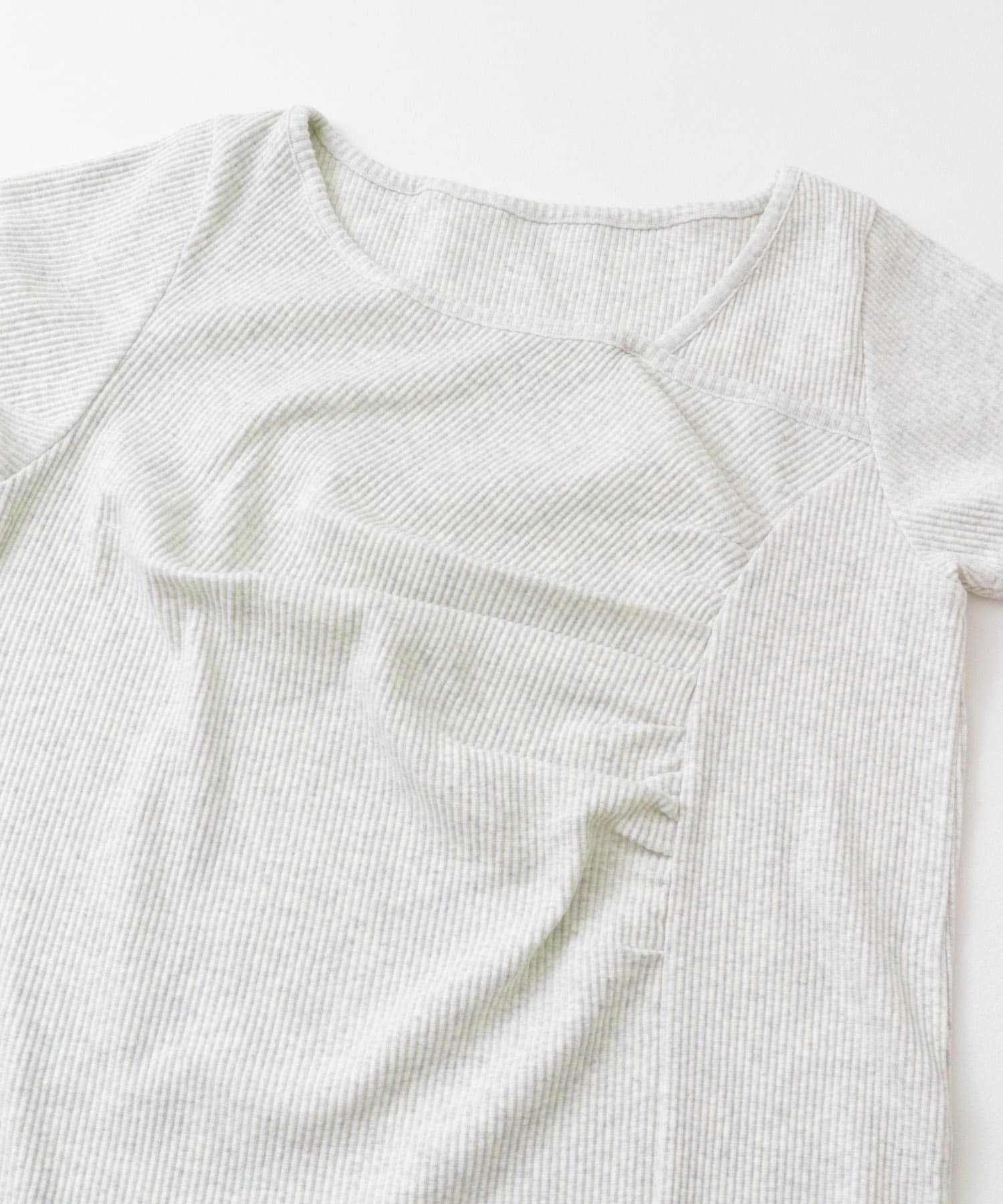 アシメネックリブワンピース BEIGE COMPACT