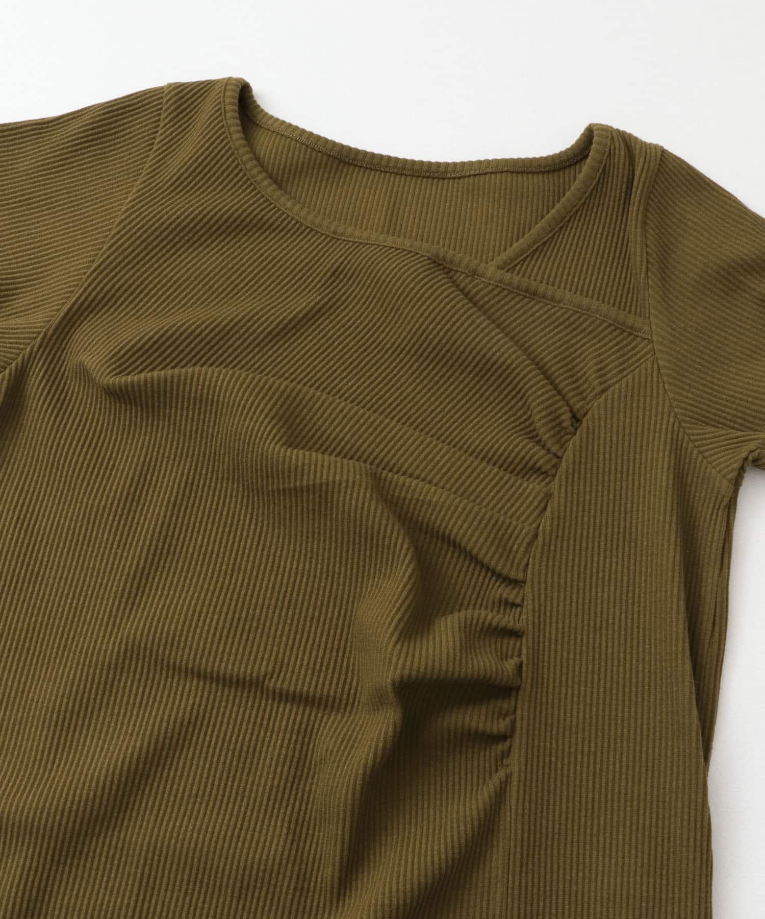 アシメネックリブワンピース CAMEL COMPACT