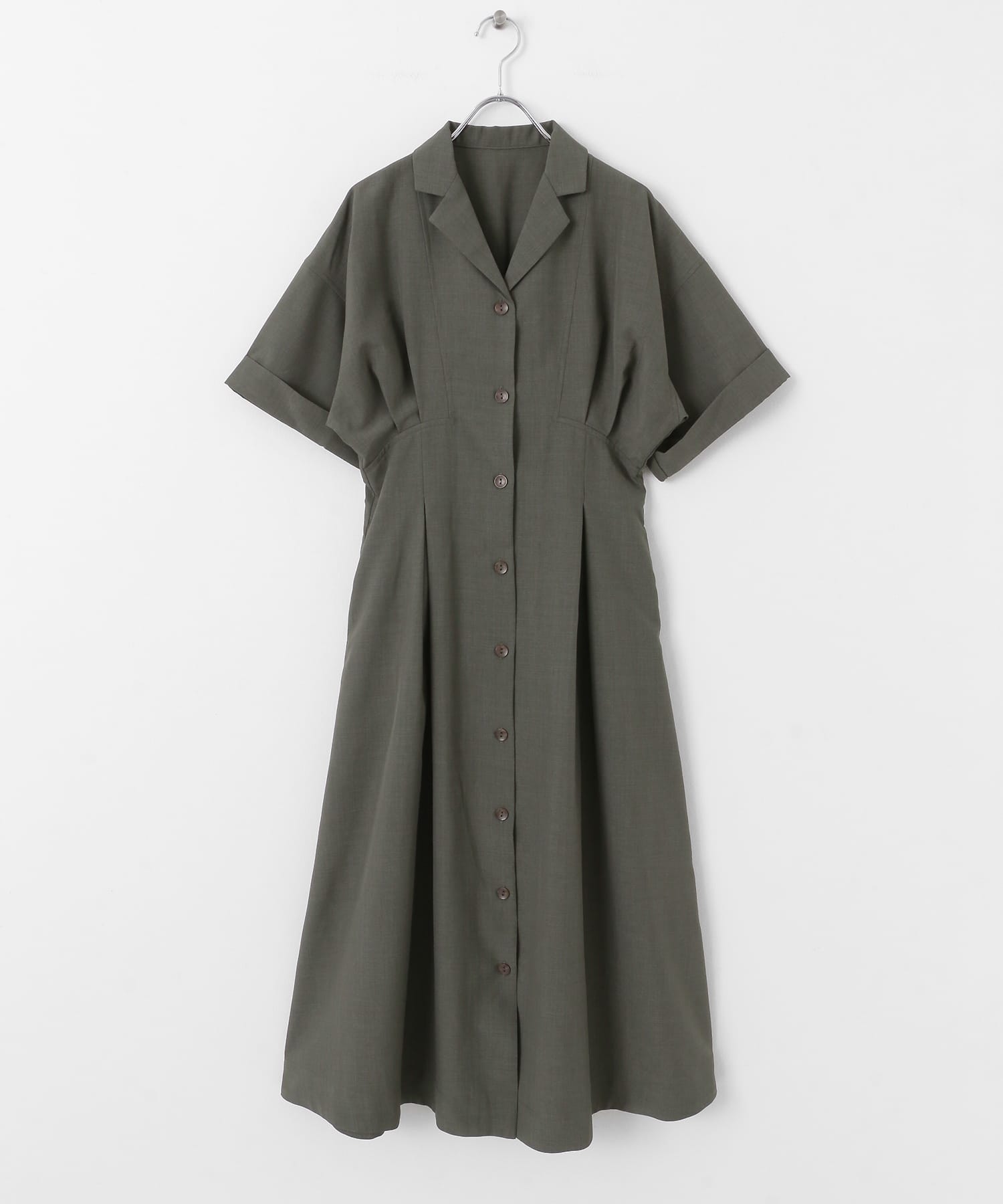 ウエストタックシャツワンピース KHAKI COMPACT