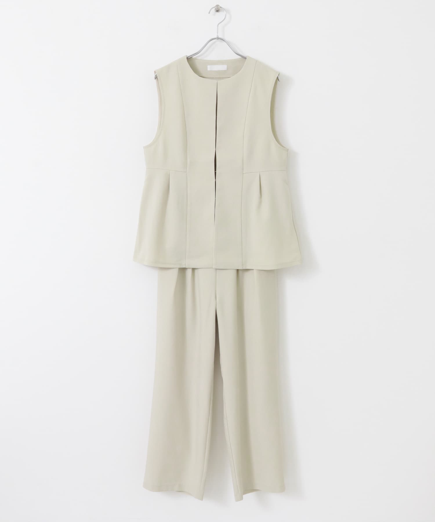 ウエストタックジレセットアップ BEIGE S