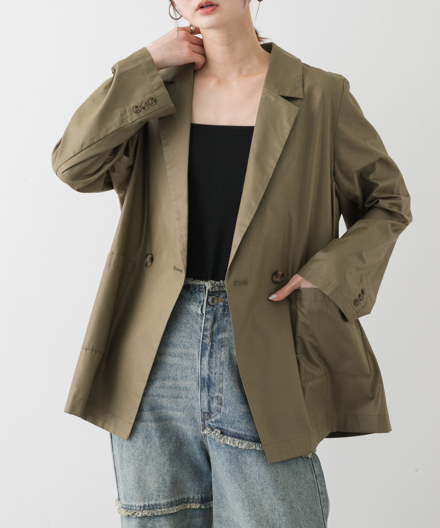 チンツテーラードジャケット