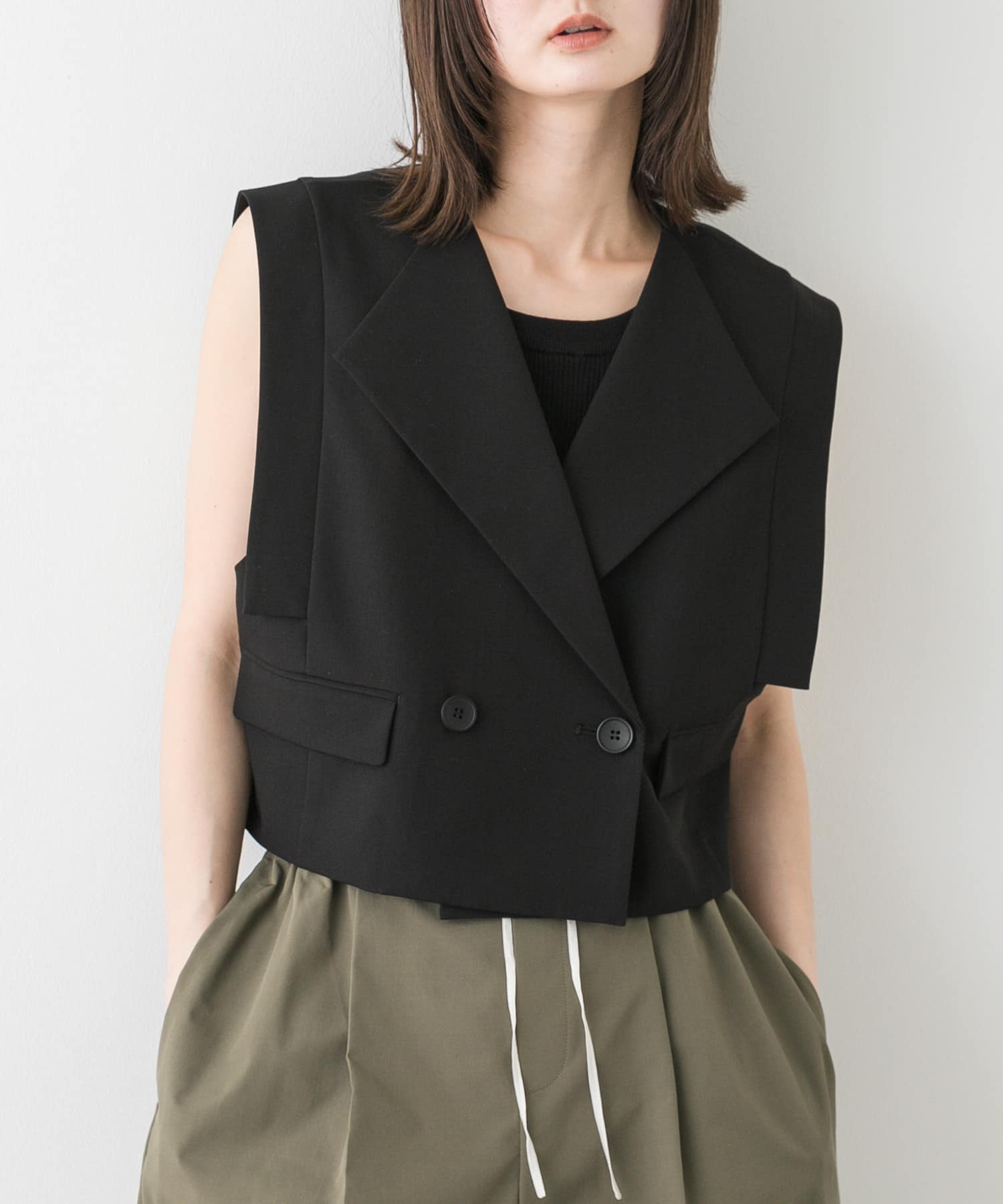 テーラードクロップドジレ