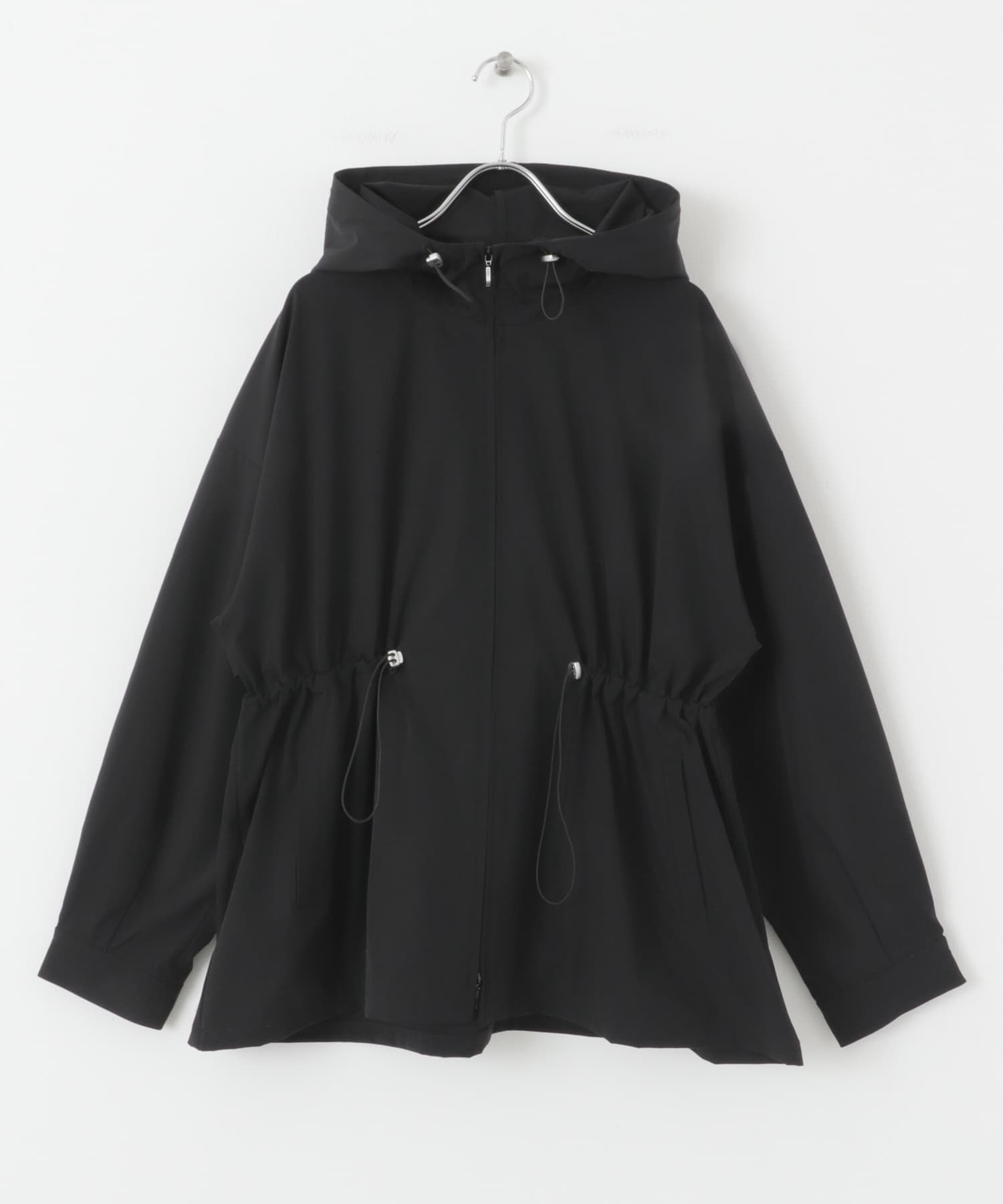 撥水UVカットウエストドローパーカー BLACK one