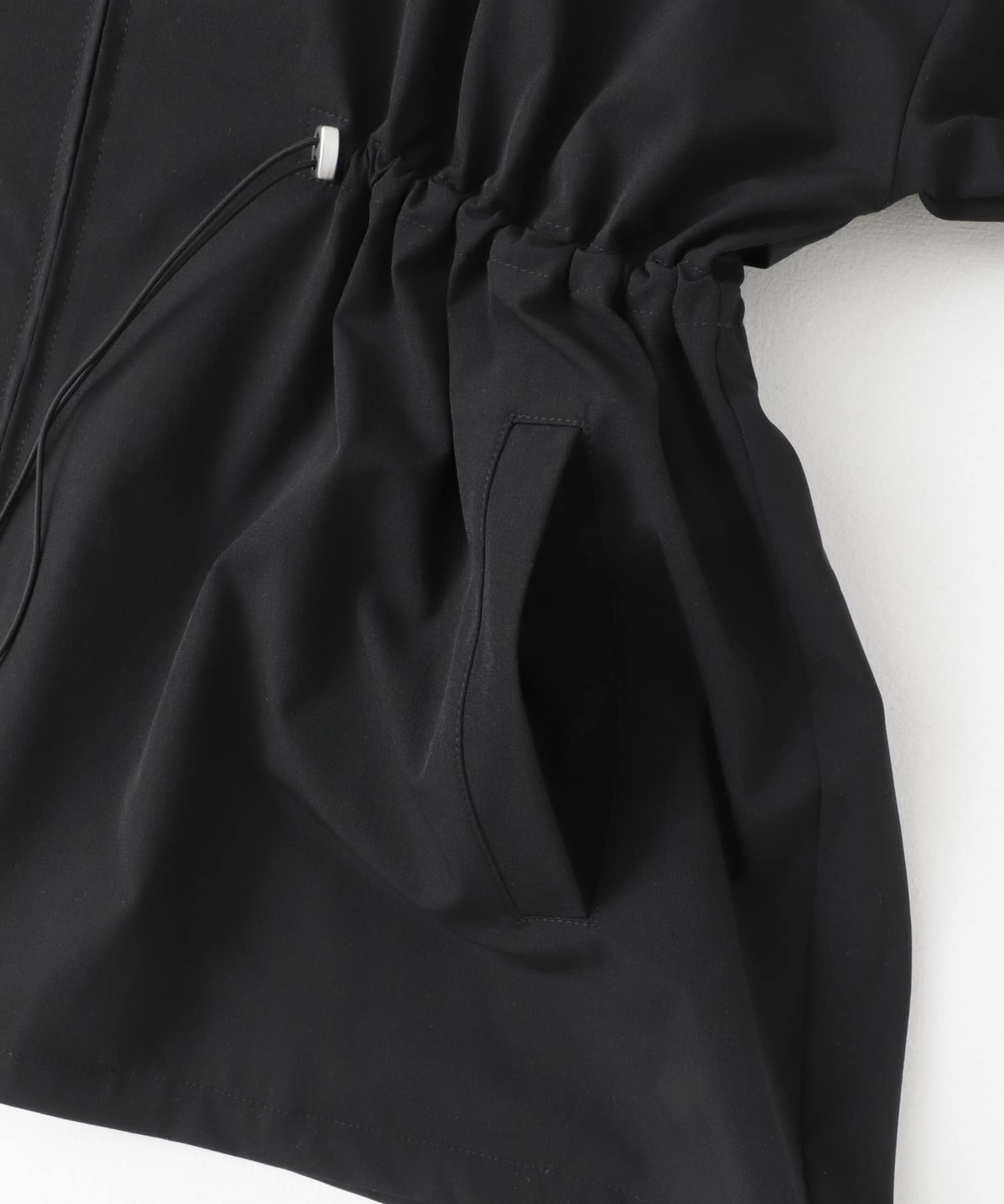 撥水UVカットウエストドローパーカー BLACK one