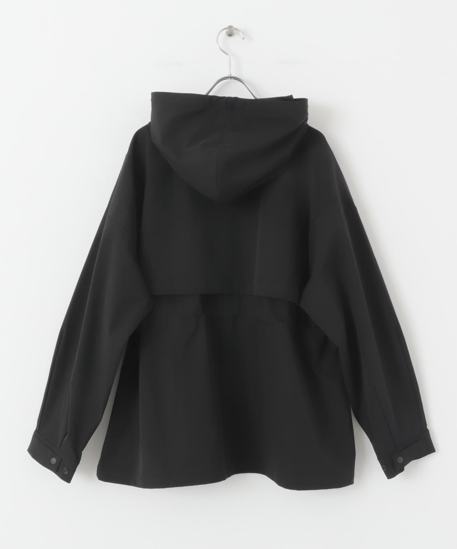 撥水UVカットウエストドローパーカー BLACK one
