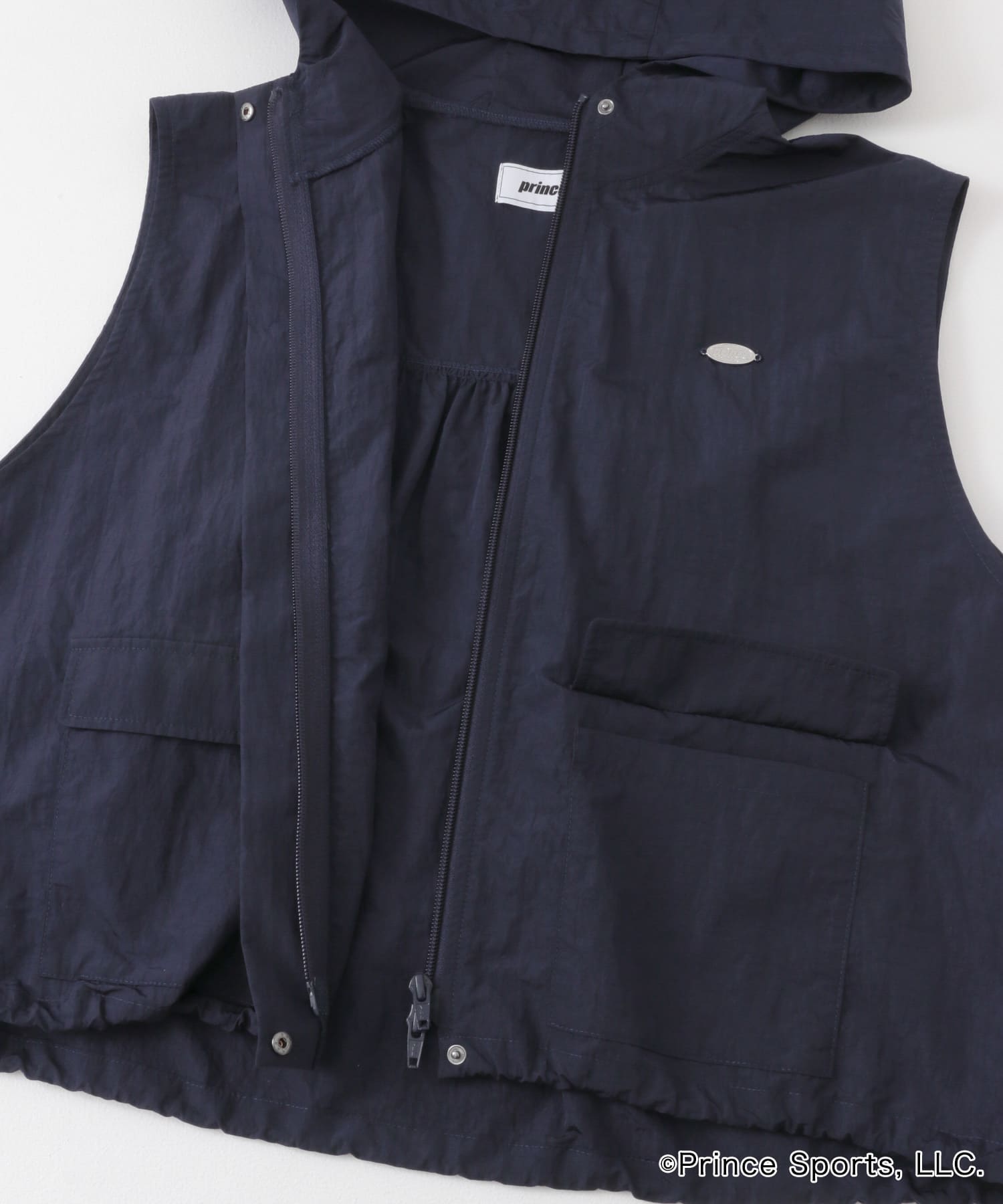 『別注』prince　ナイロンフードベスト NAVY one