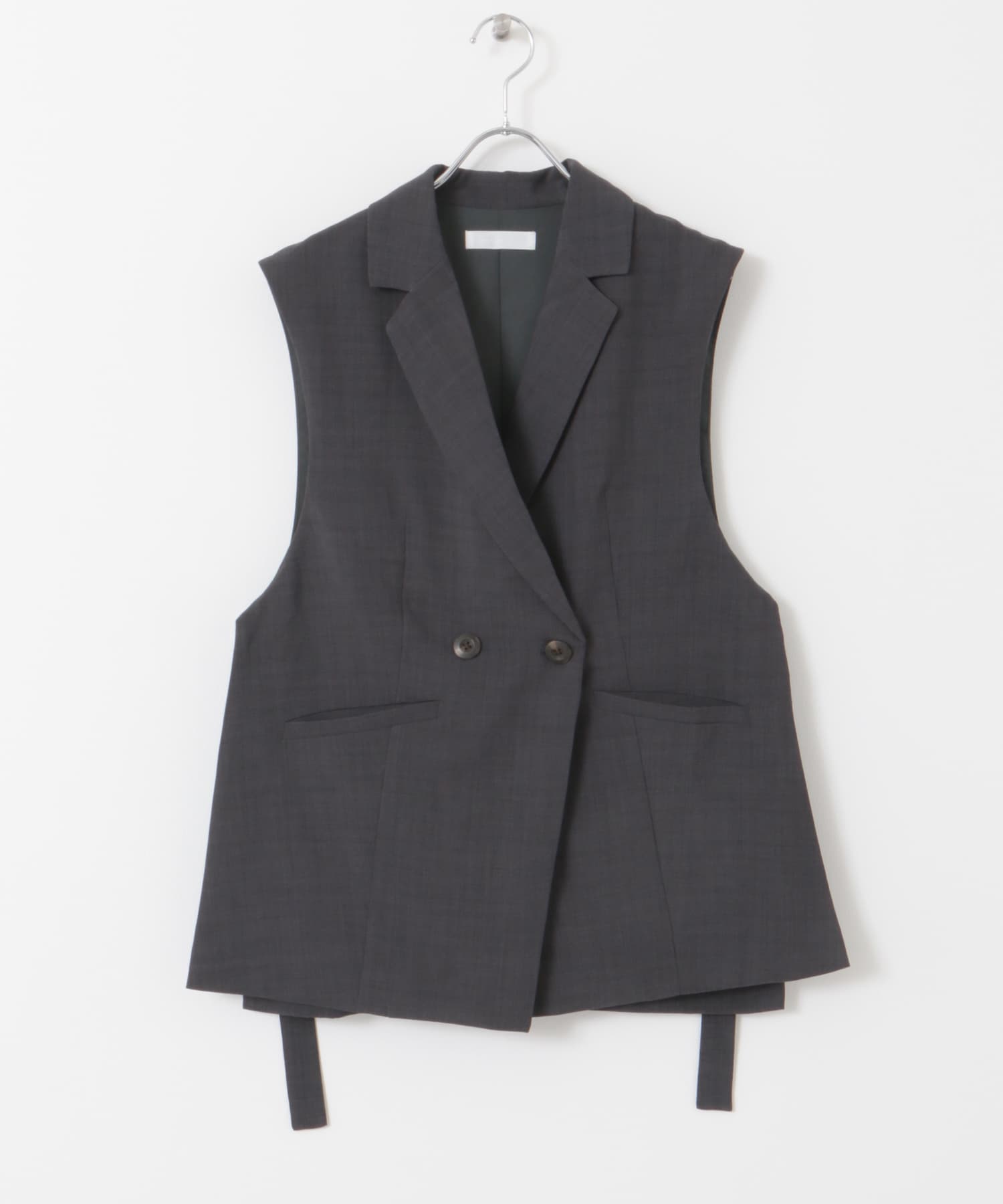 『UR TECH DRYLUXE』リネンライクサイドベルトジレ CHARCOAL one