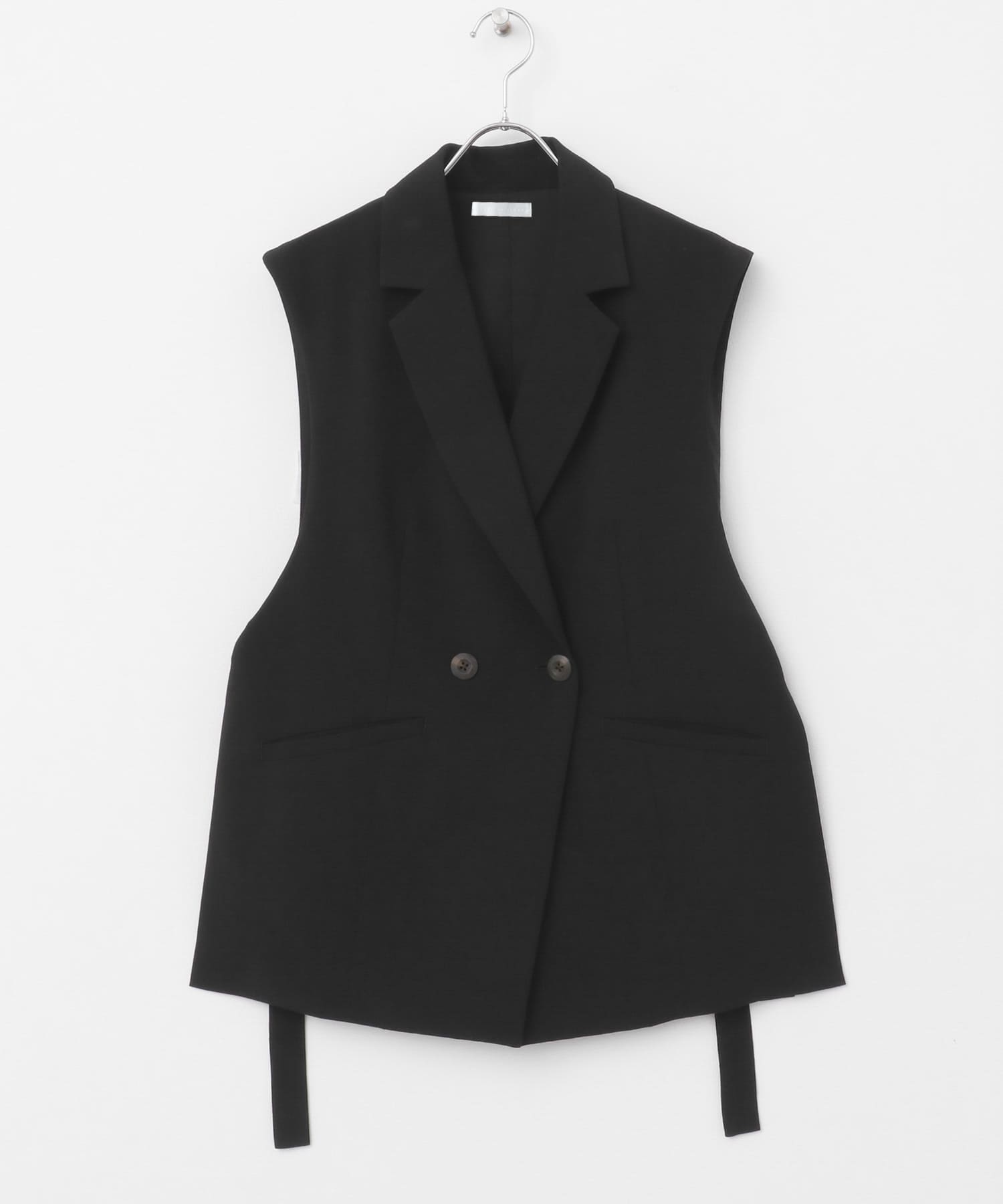 『UR TECH DRYLUXE』リネンライクサイドベルトジレ BLACK one