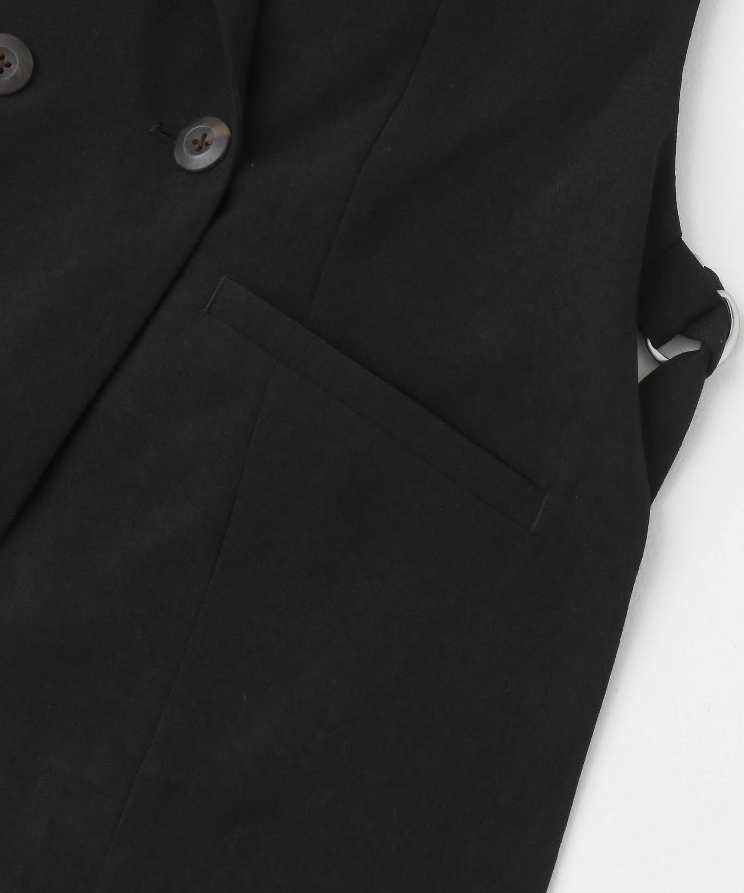 『UR TECH DRYLUXE』リネンライクサイドベルトジレ BLACK one