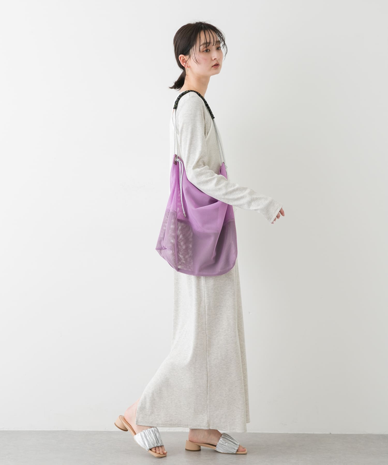 パラコードハンドルメッシュバッグ L.PINK one