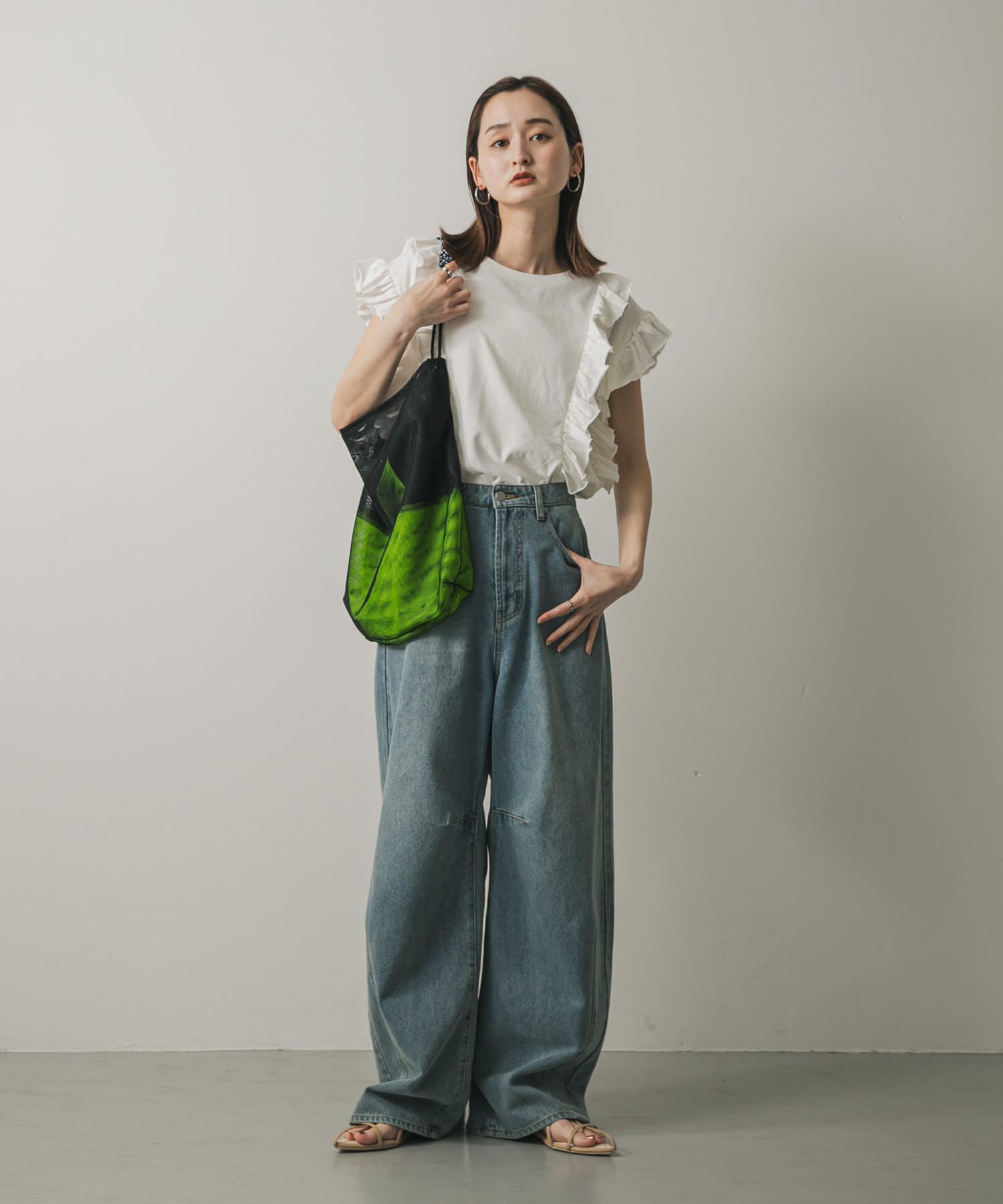 パラコードハンドルメッシュバッグ BLACK one