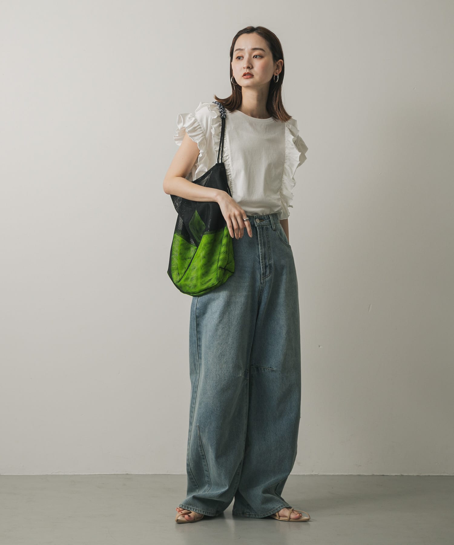 パラコードハンドルメッシュバッグ BLACK one