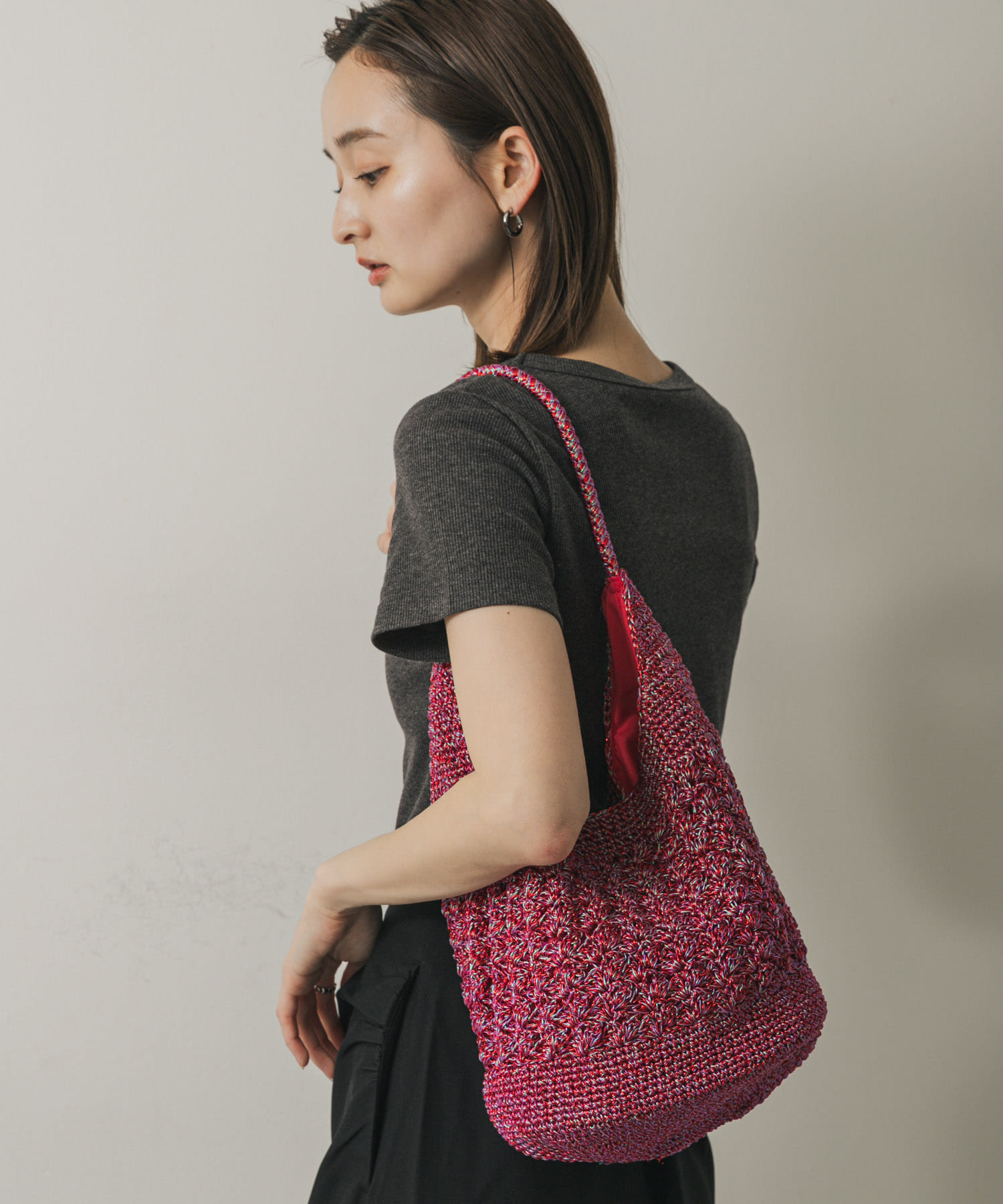 メタリックヤーンバッグ RED one