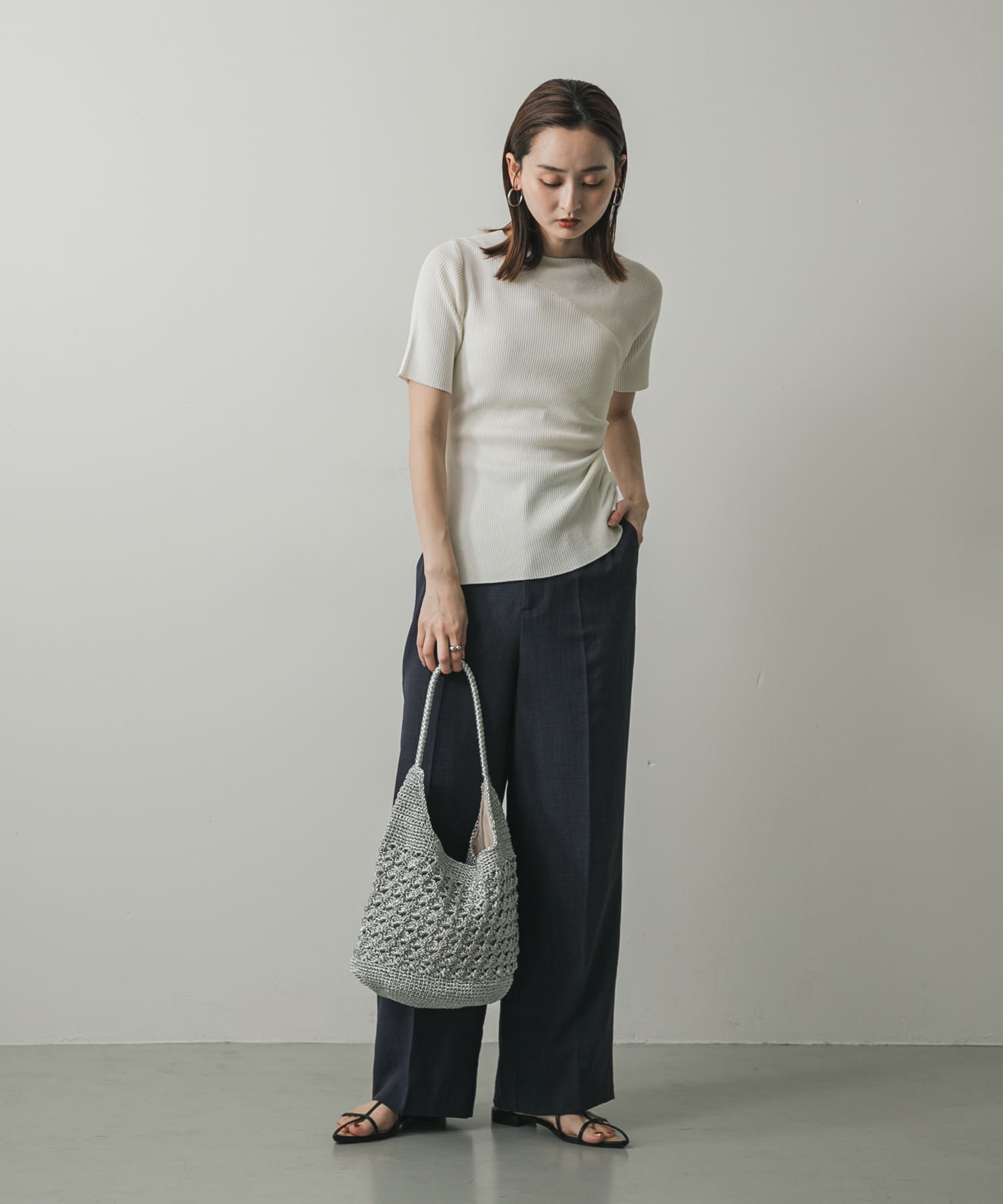 メタリックヤーンバッグ SILVER one