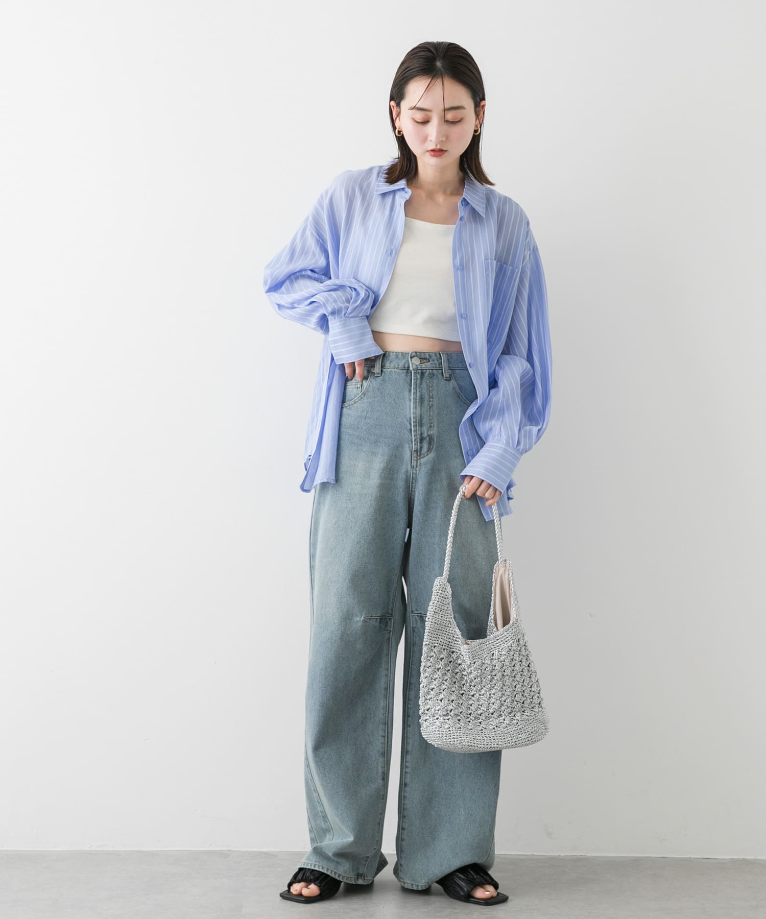 メタリックヤーンバッグ SILVER one