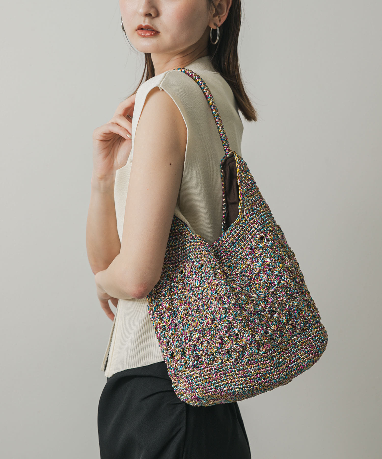 メタリックヤーンバッグ