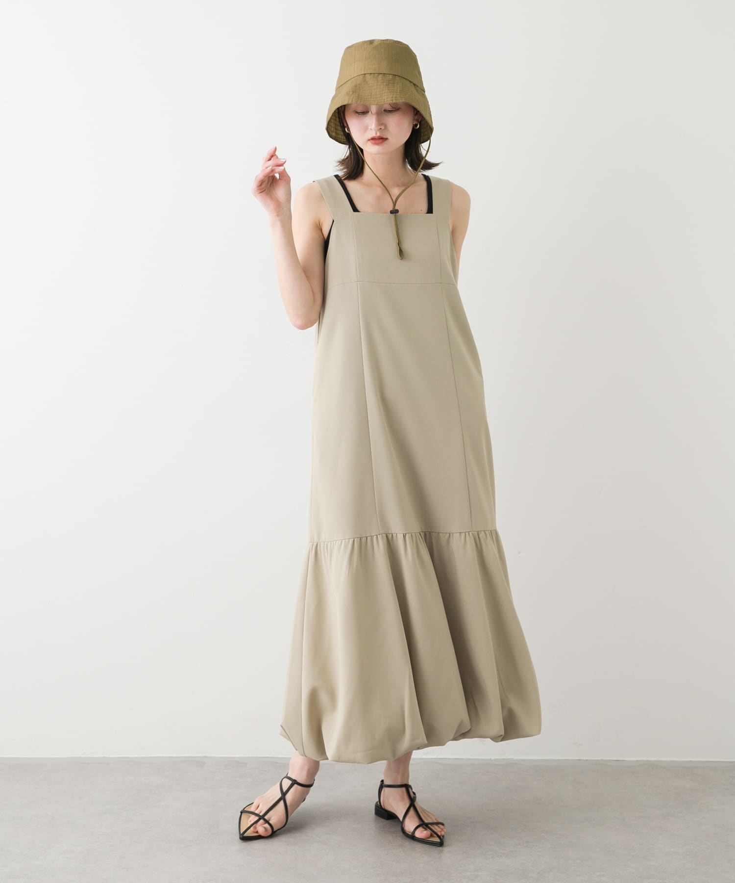 『WEB限定』『UVカット』UVダウンブリムハット KHAKI one