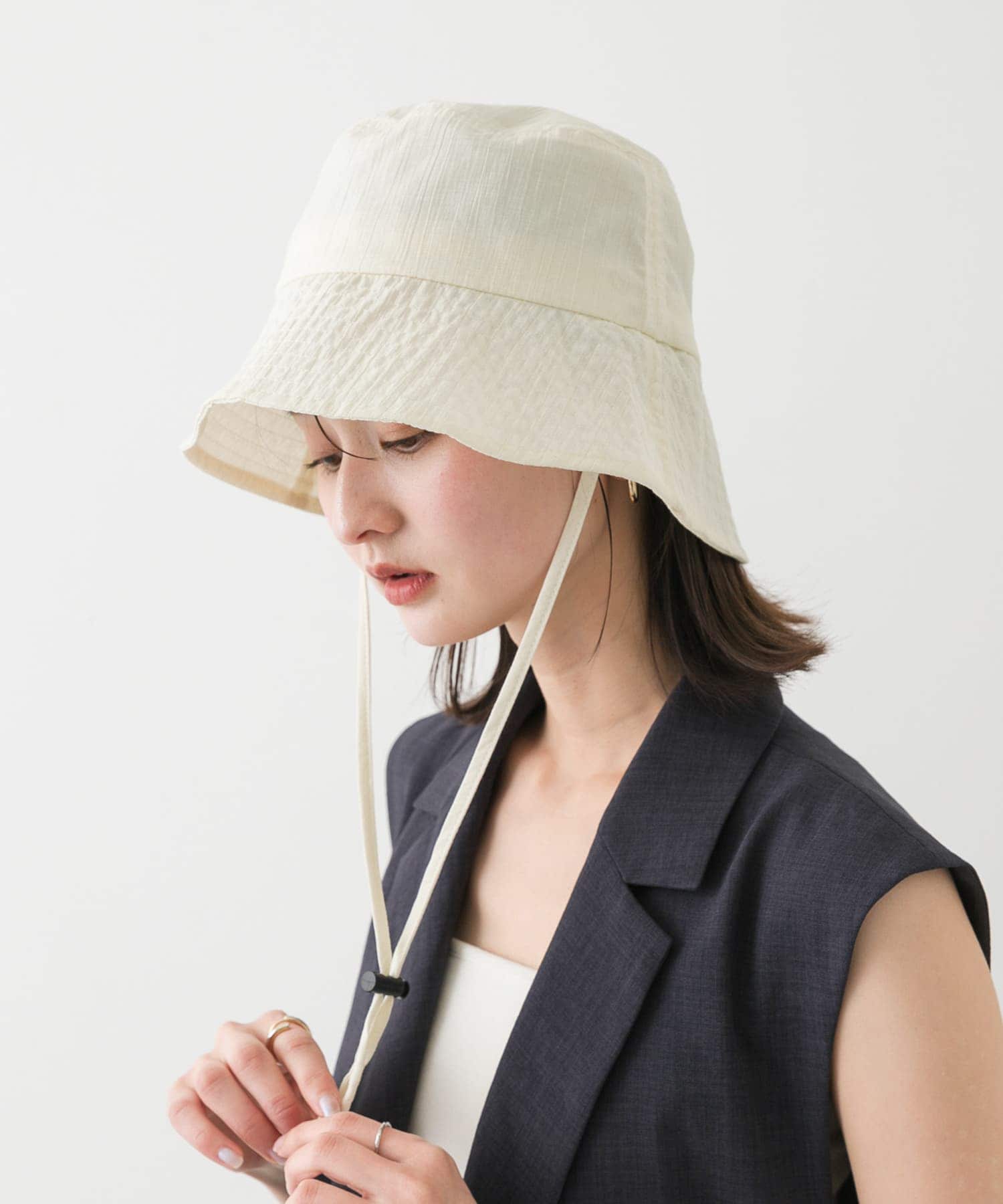 『WEB限定』『UVカット』UVダウンブリムハット IVORY one