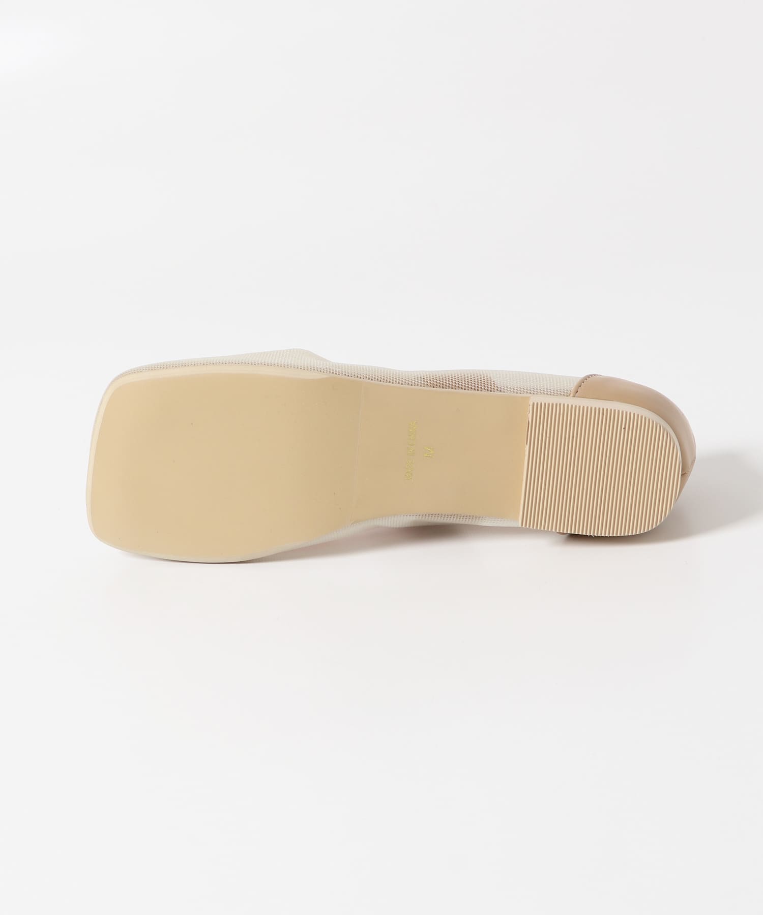 オブリークトゥメッシュフラットシューズ BEIGE S