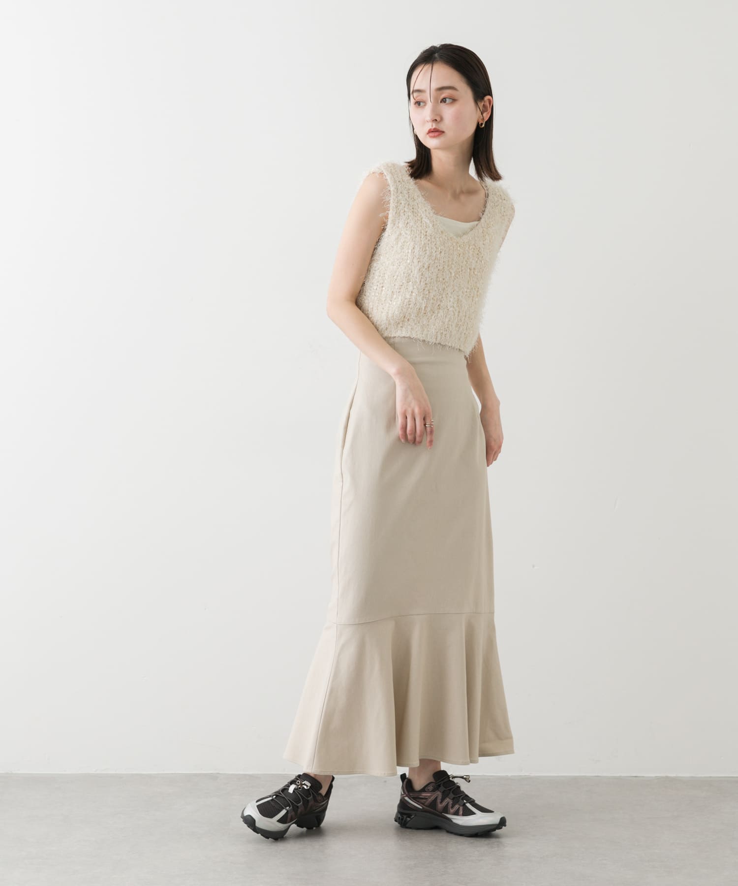 『軽量』メタリックエアースニーカー GRAY S