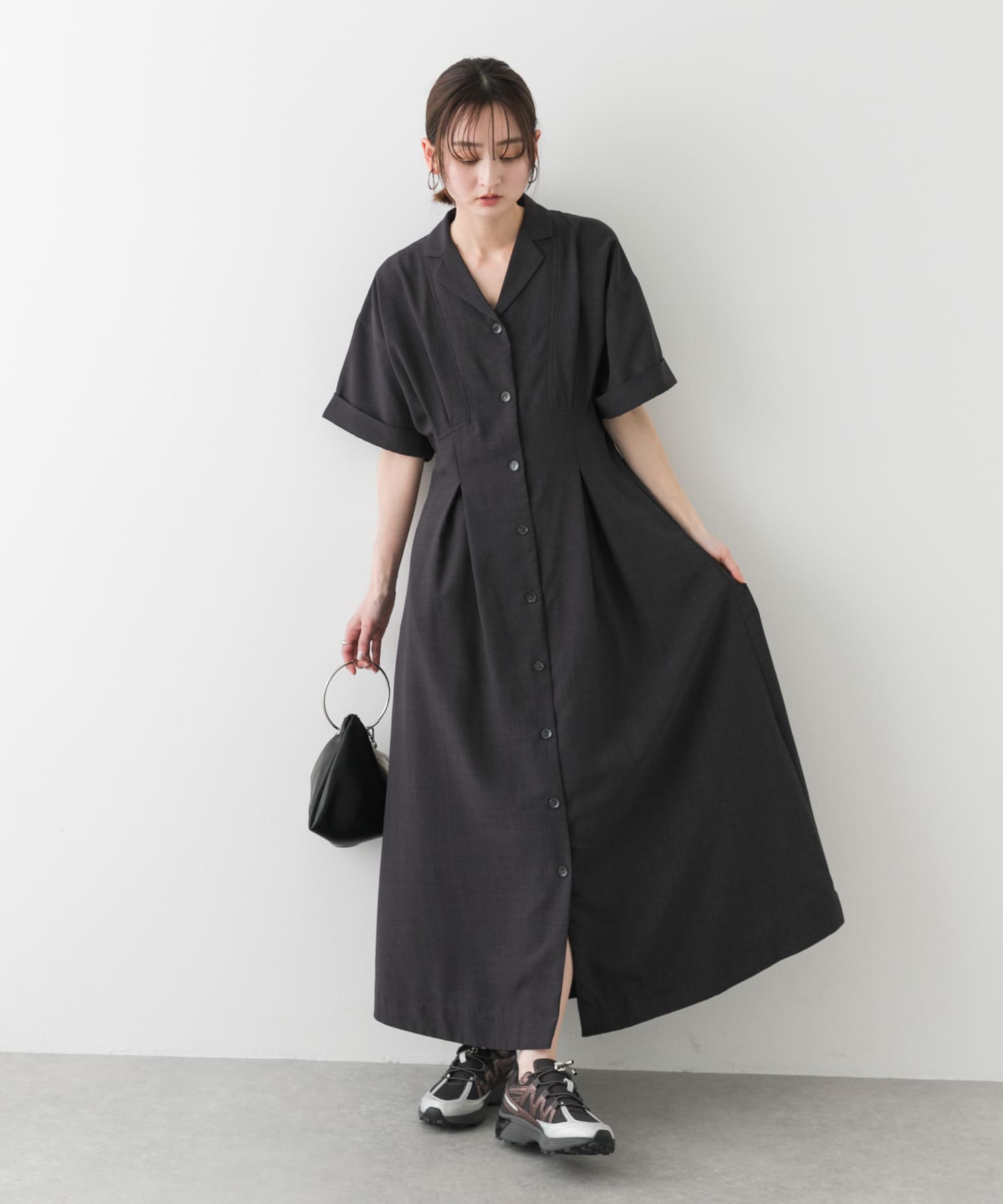 『軽量』メタリックエアースニーカー GRAY S