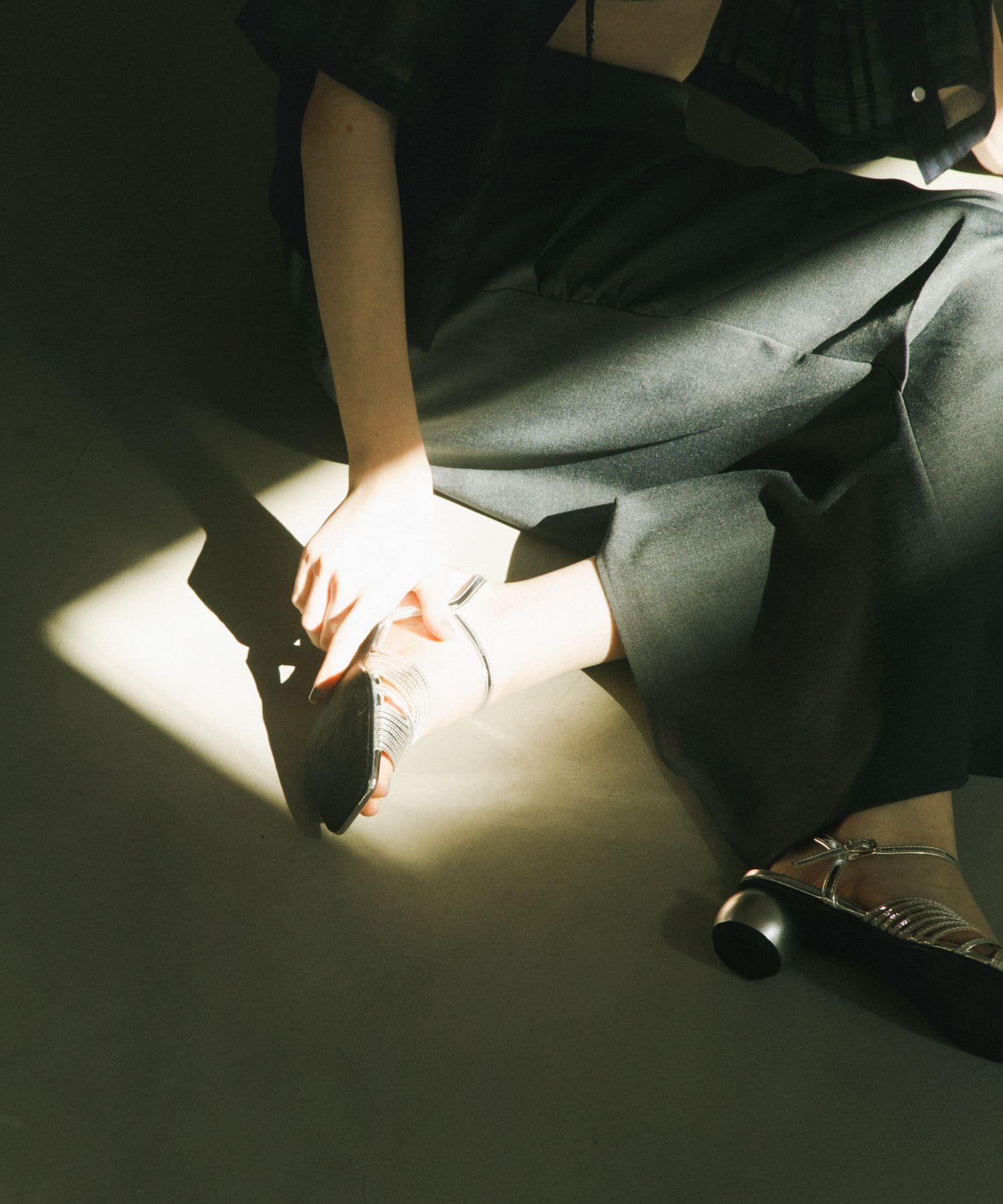 メタリックサンダル SILVER S