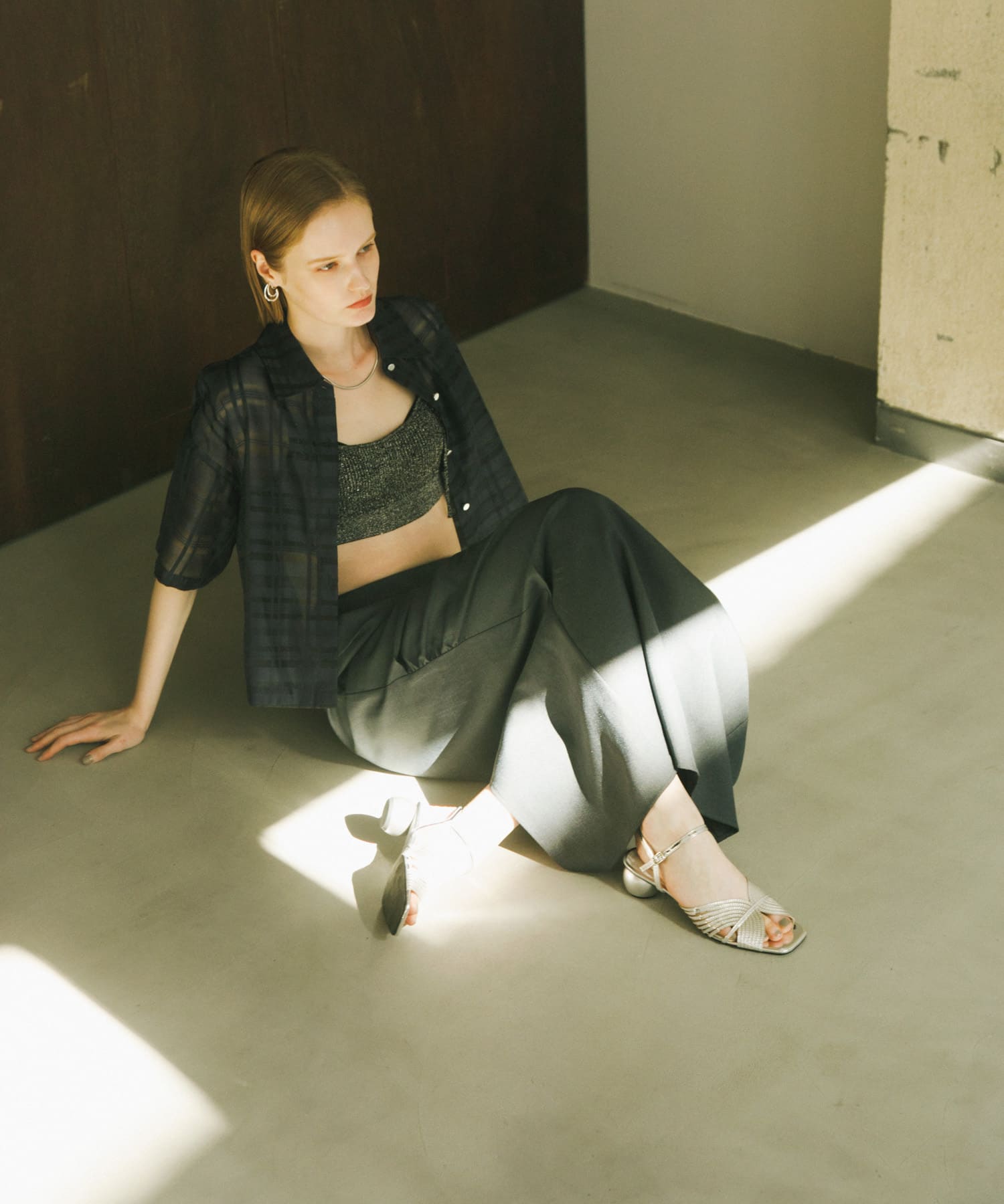 メタリックサンダル SILVER S