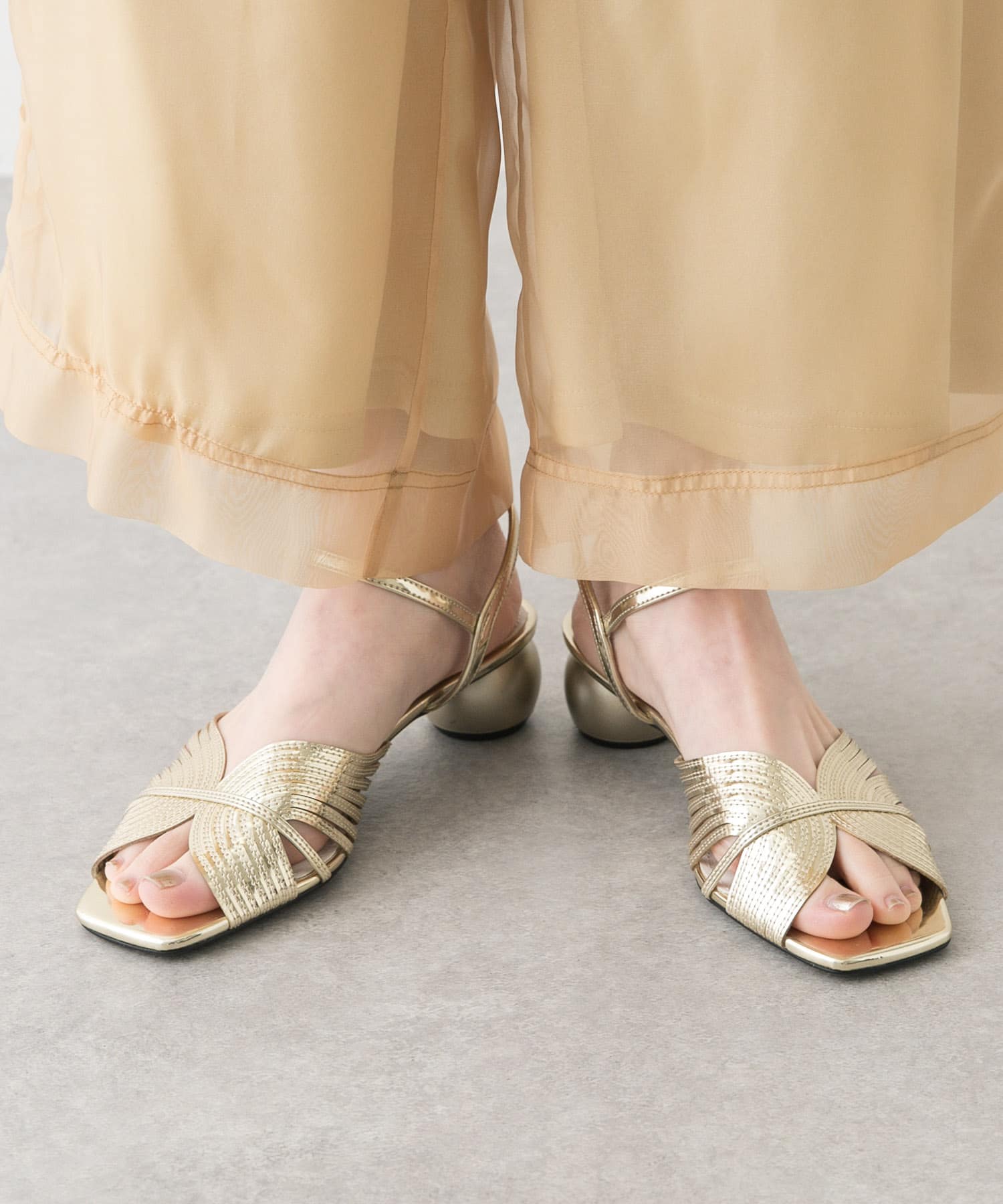 メタリックサンダル GOLD S