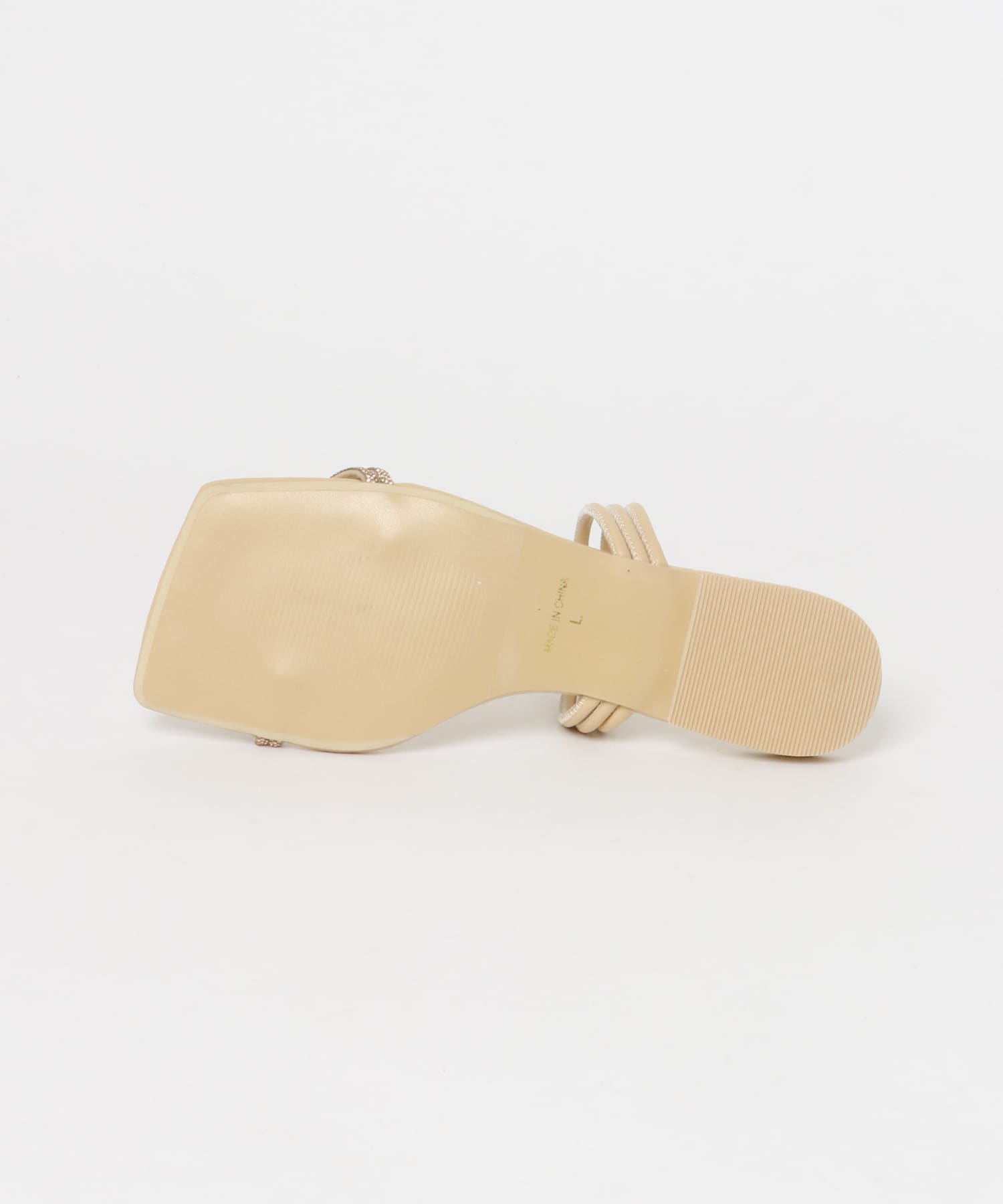 ラインストーンナローコードサンダル BEIGE S