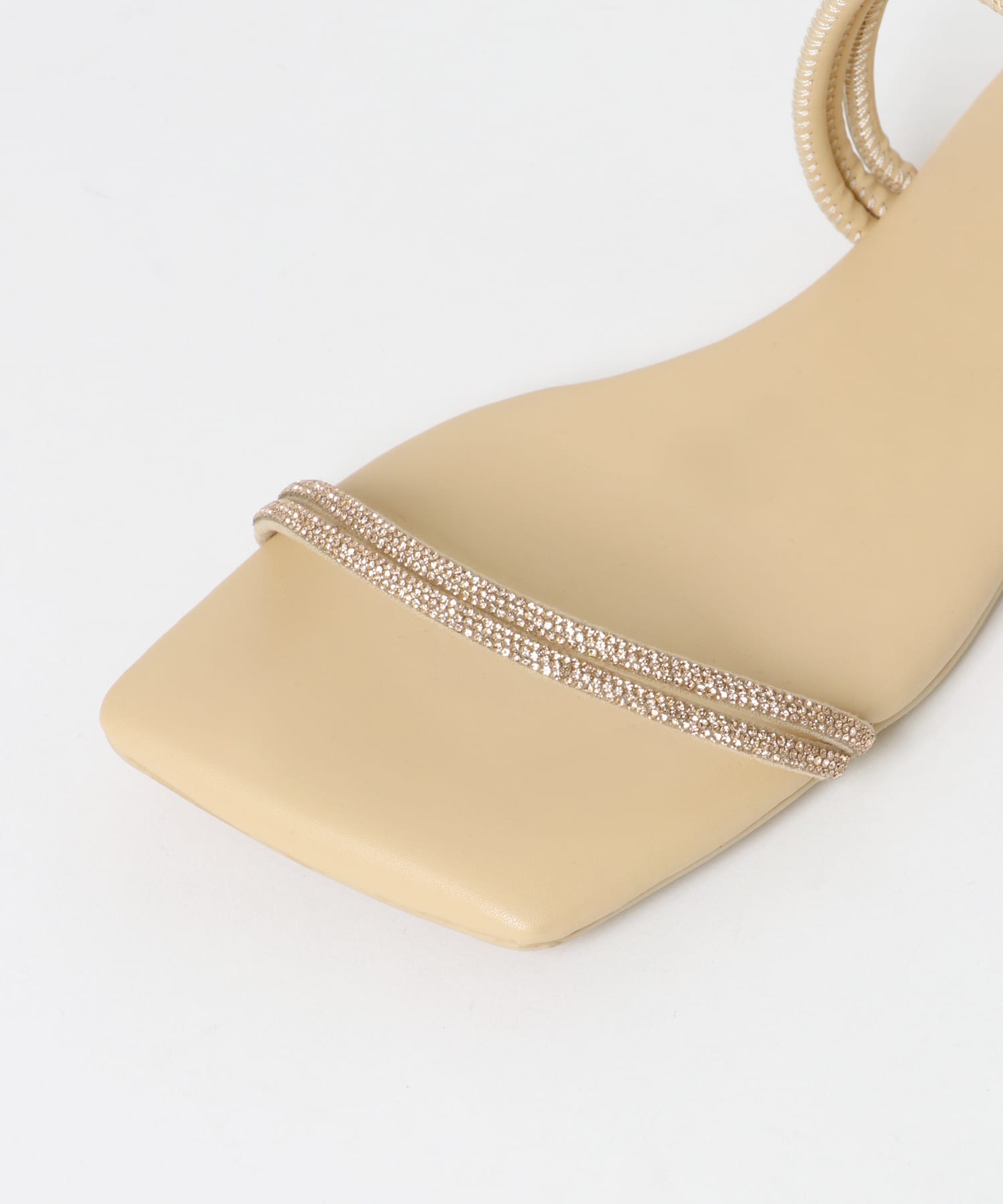 ラインストーンナローコードサンダル BEIGE S