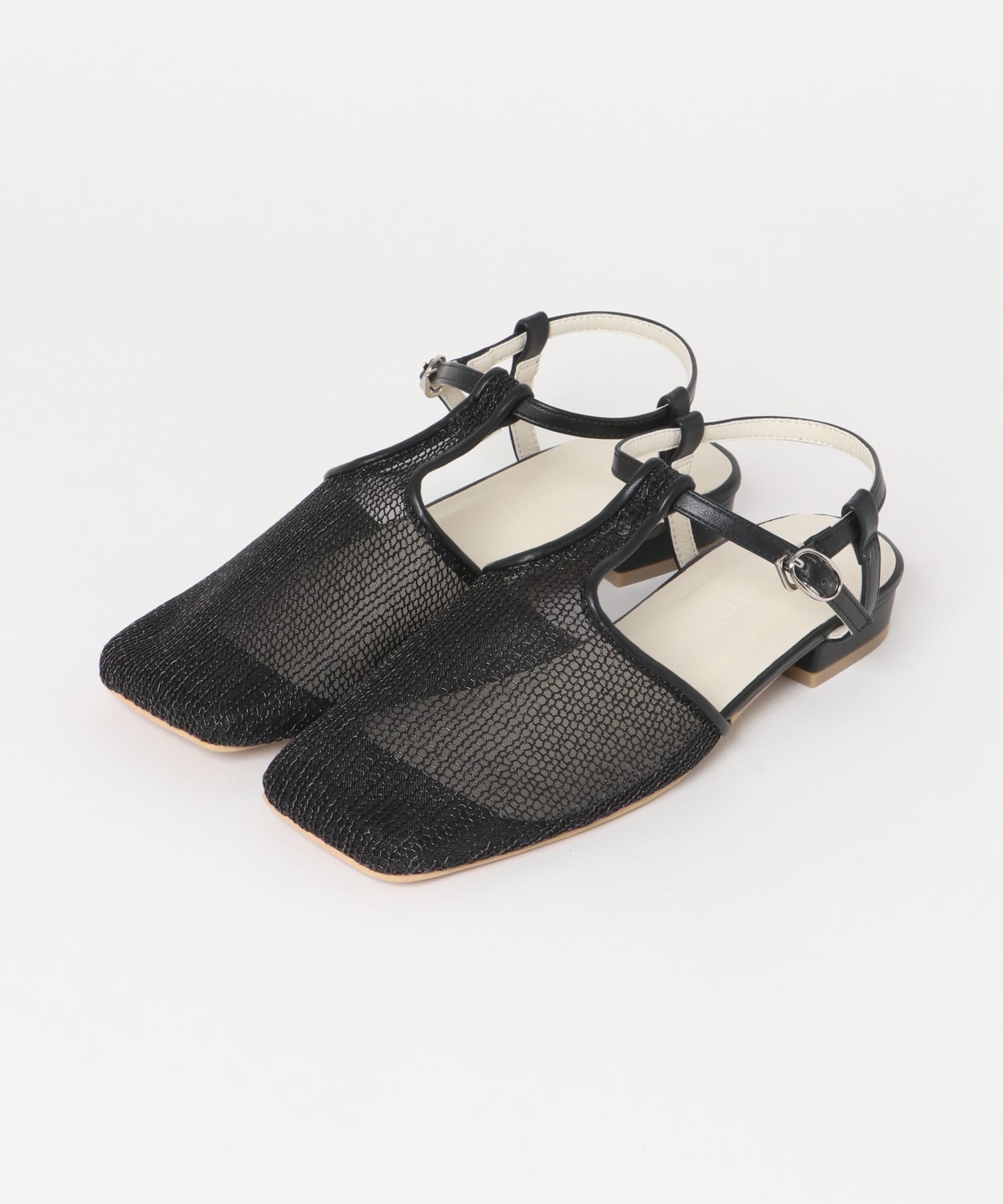 Tストラップメッシュサンダル BLACK S