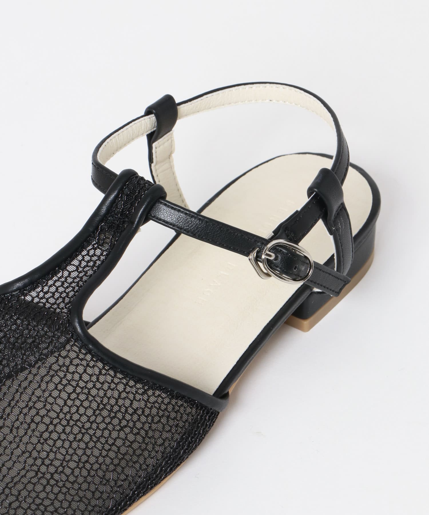 Tストラップメッシュサンダル BLACK S