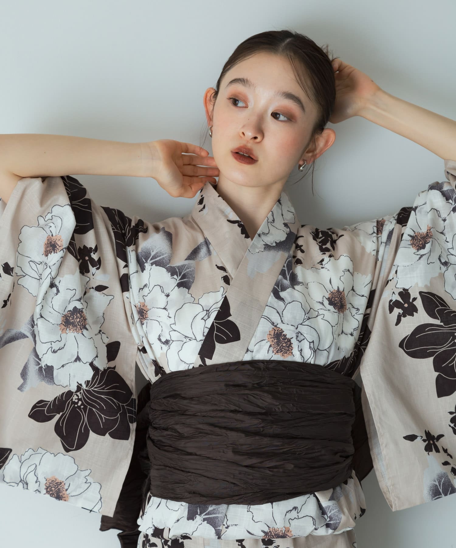 浴衣2点セットB(変織紅梅)