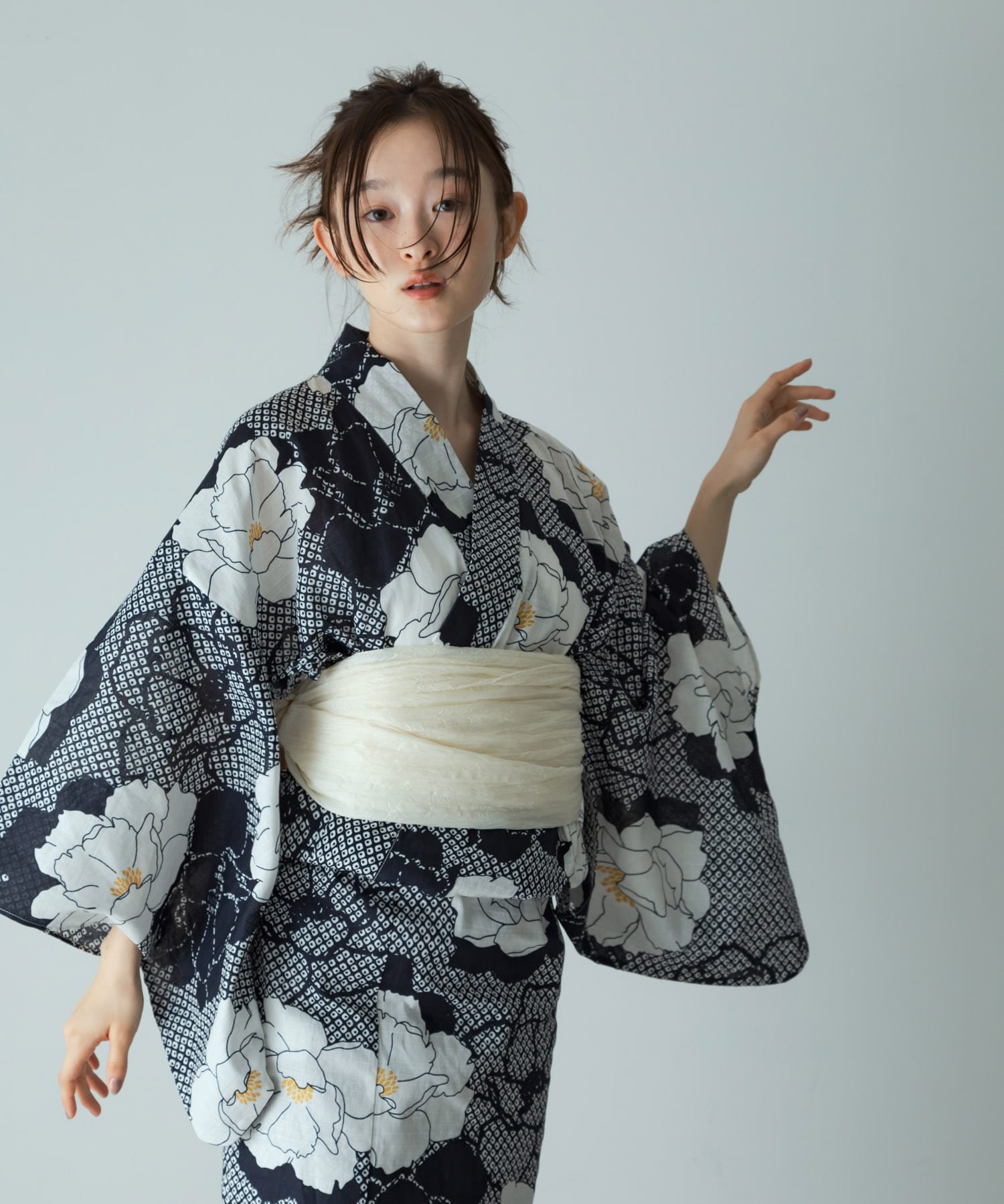 浴衣2点セットB(変織紅梅)