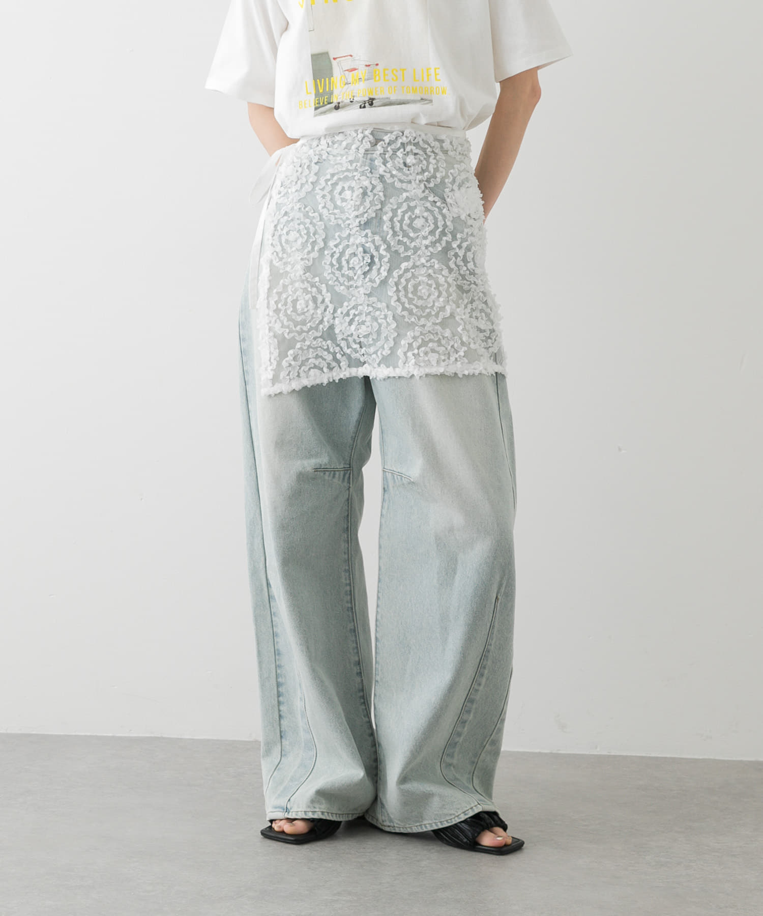 チュールレースラップスカート