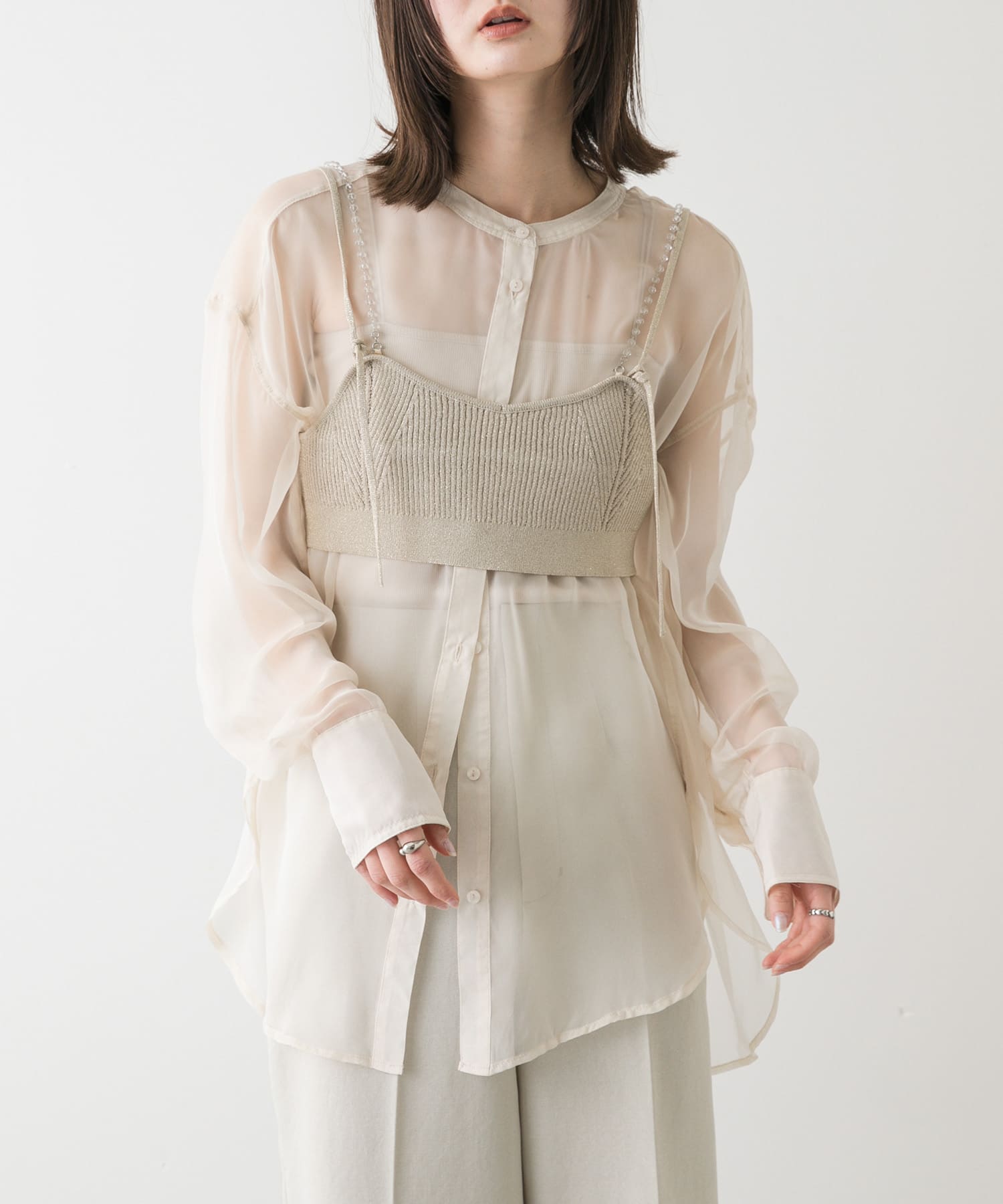 ビーズストラップラメビスチェ