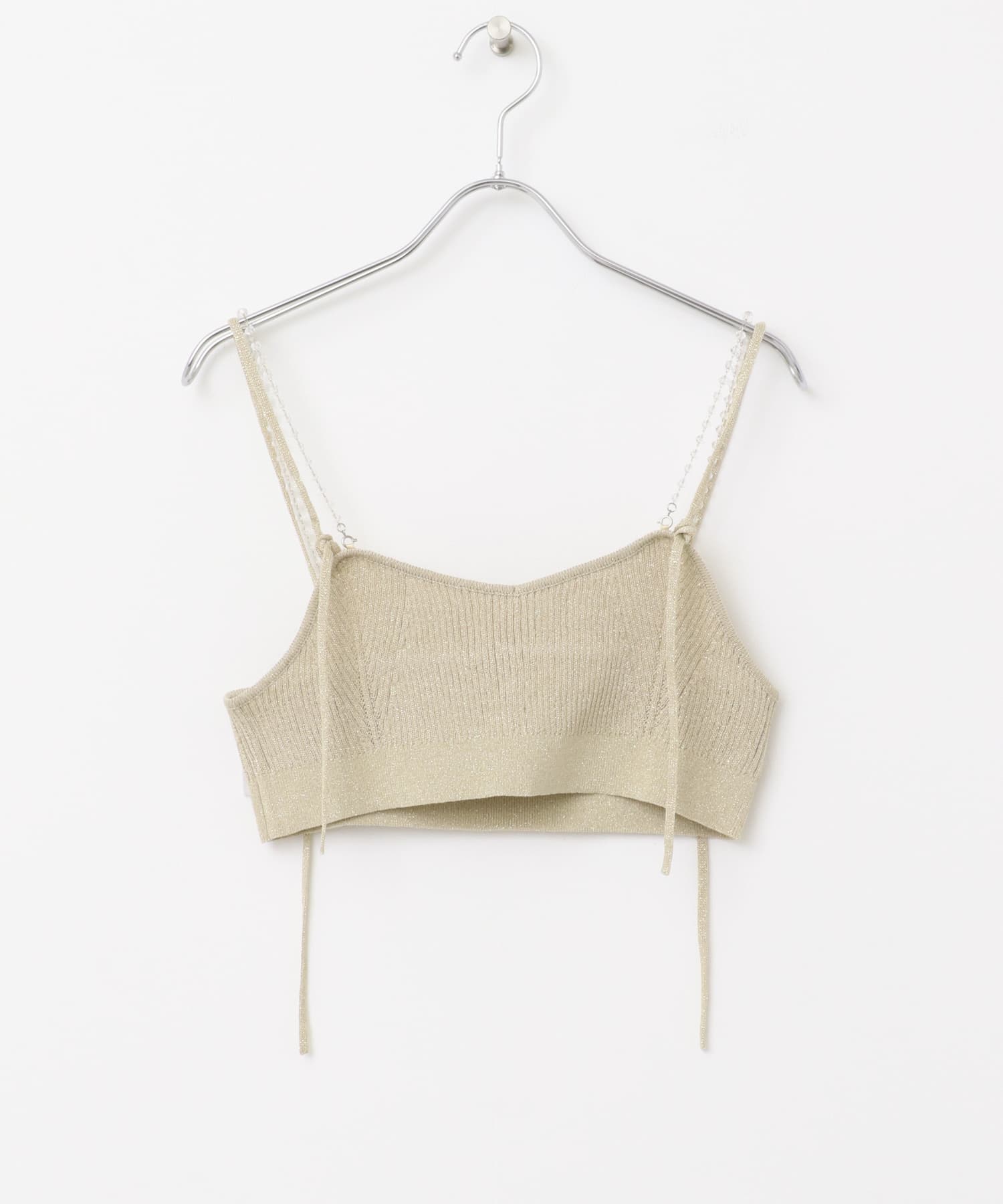 ビーズストラップラメビスチェ BEIGE one