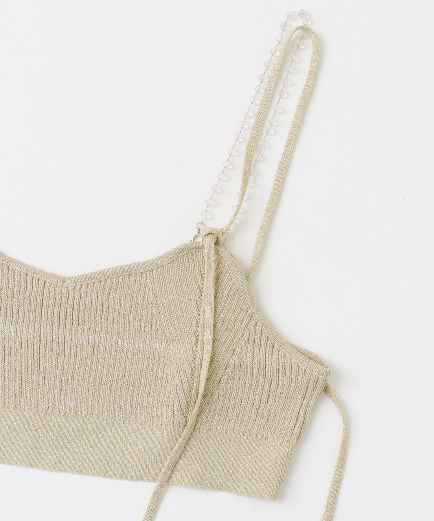 ビーズストラップラメビスチェ BEIGE one