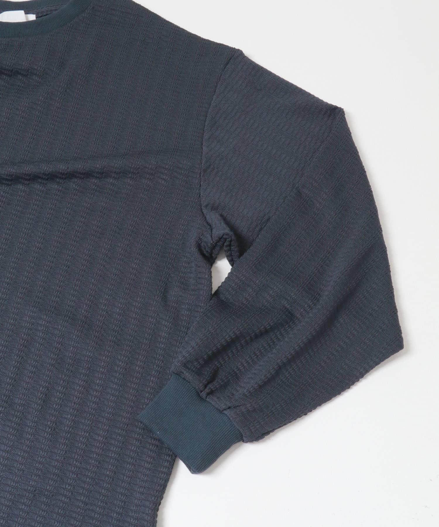 ライトワッフルクルーネックロングTシャツ CHARCOAL M