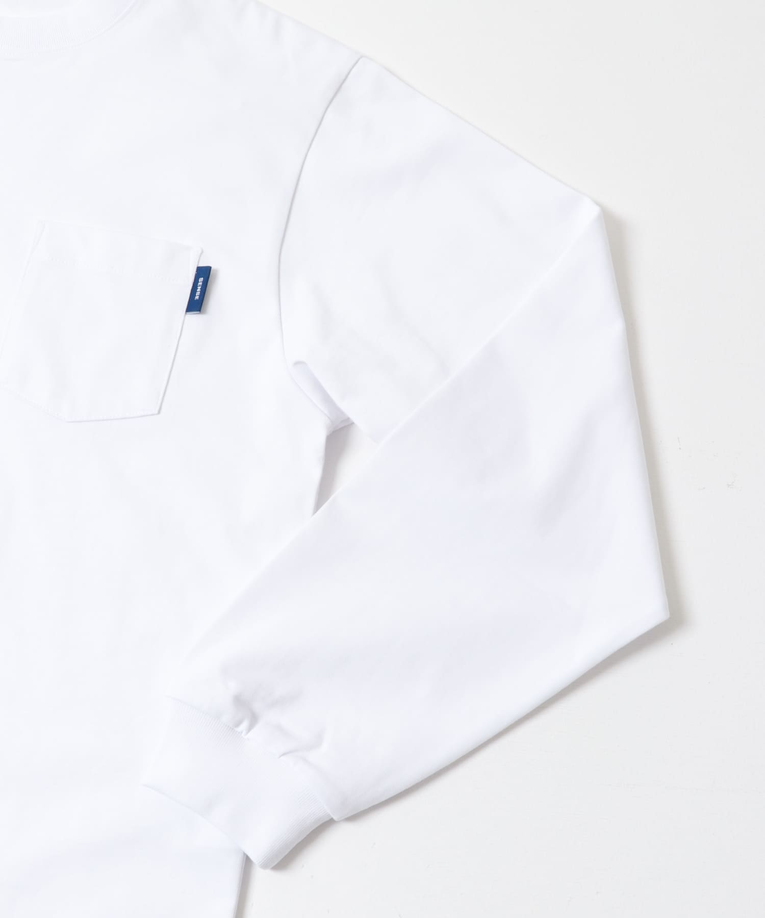 コットンクルーネックロングスリーブTシャツ WHITE M