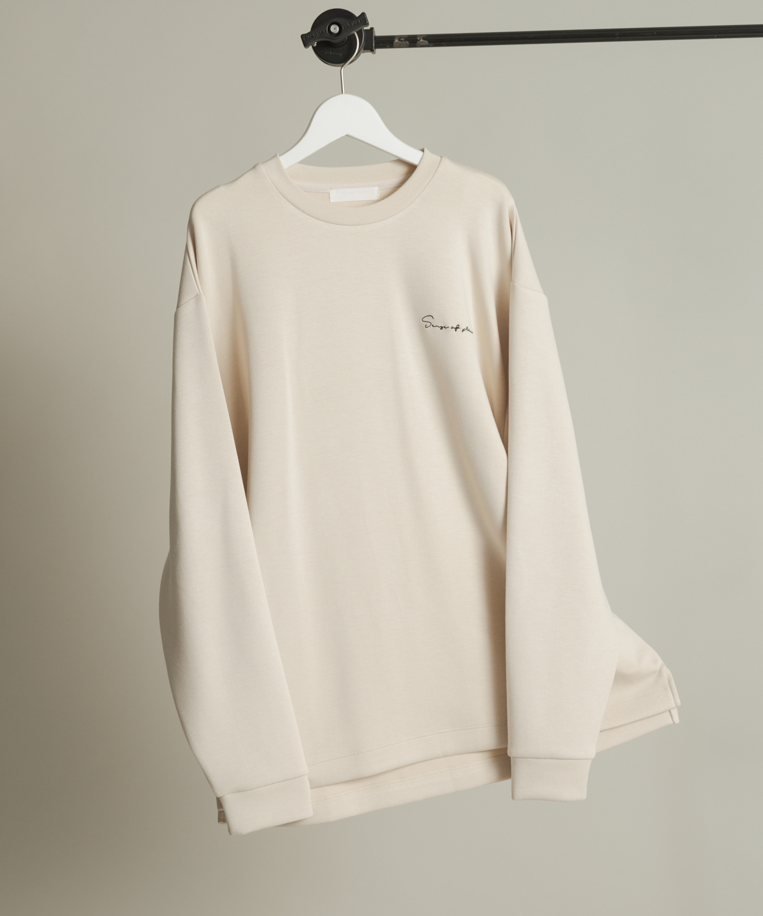 『一部WEB限定カラー』シシュウダンボールポンチロングTシャツ GRE×BLK M