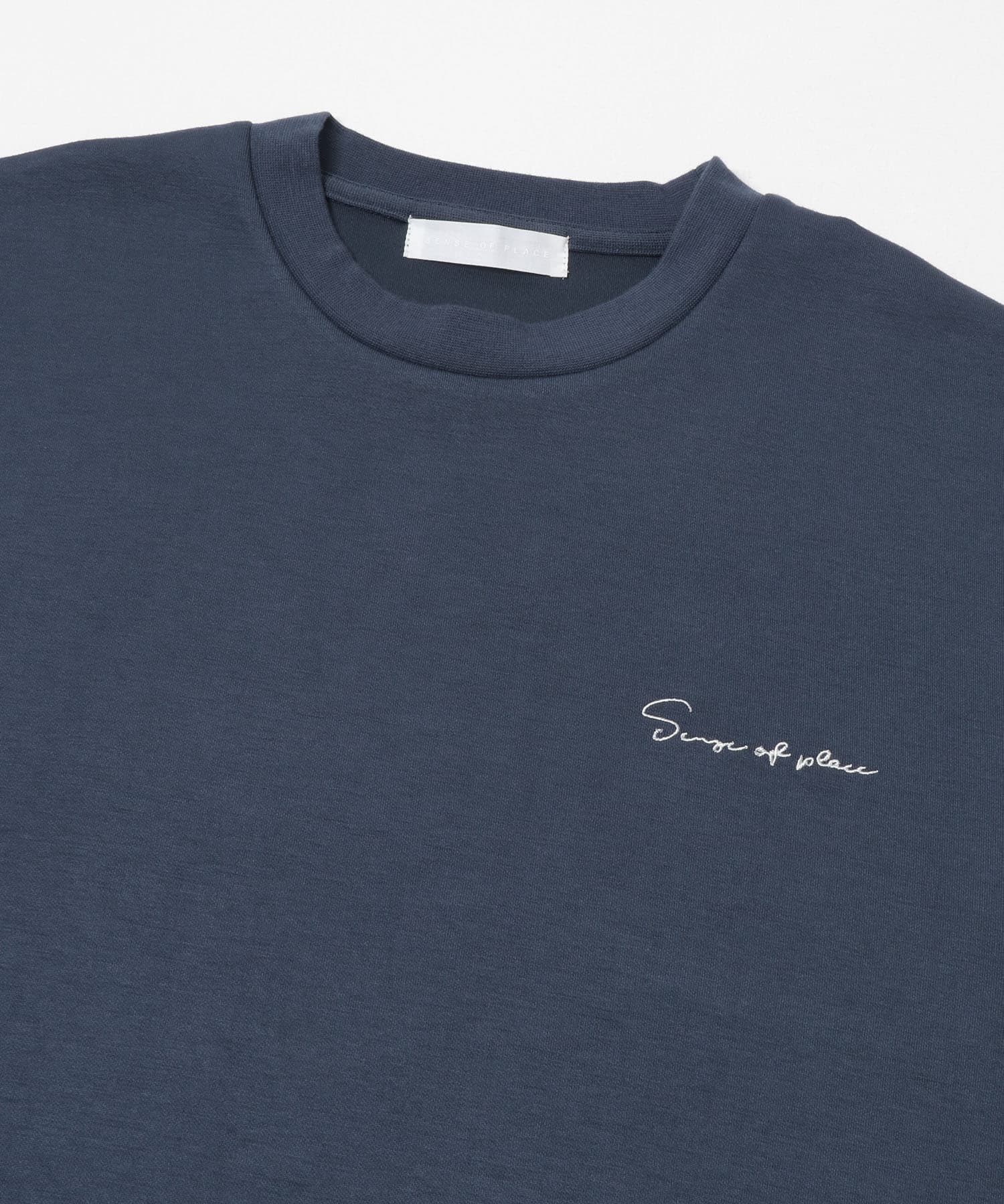 『一部WEB限定カラー』シシュウダンボールポンチロングTシャツ D.BLU×WHT M