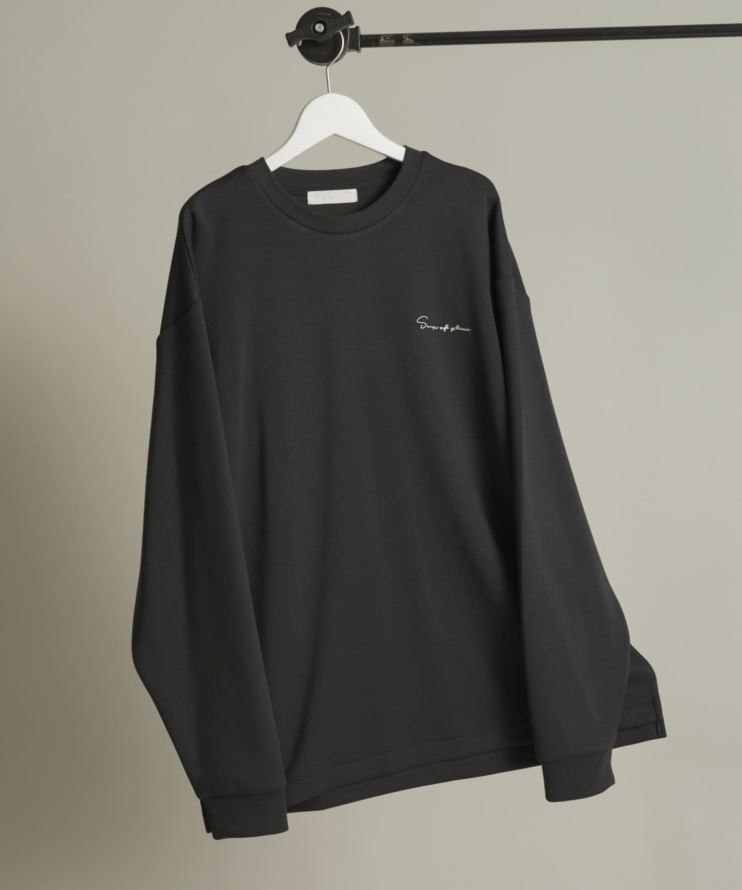 『一部WEB限定カラー』シシュウダンボールポンチロングTシャツ BLK×WHT M