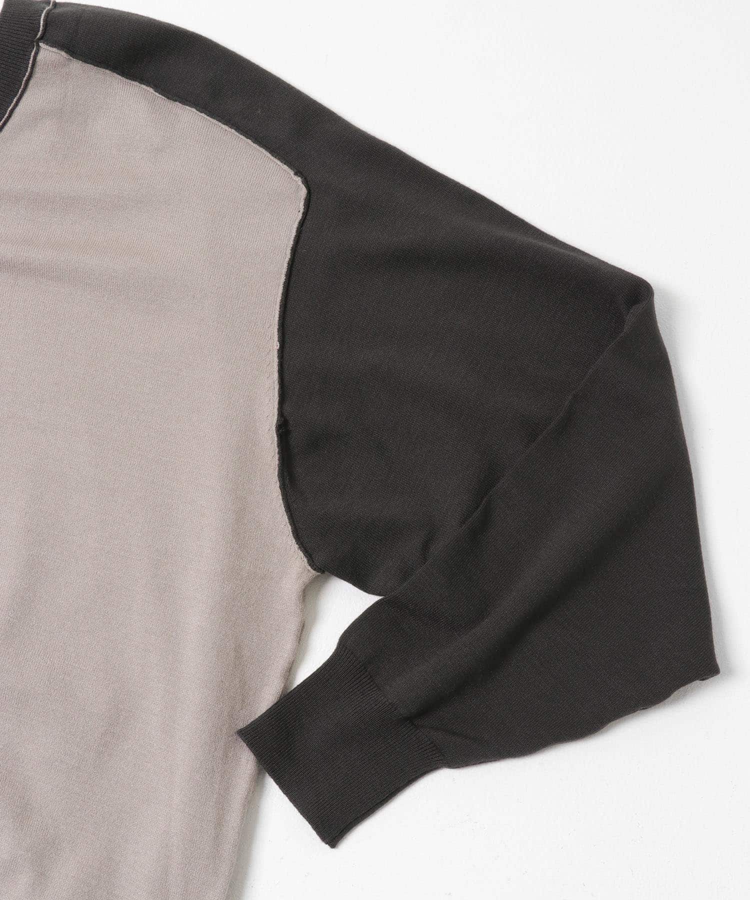 ハイショクVネックニット GRY×BLK M