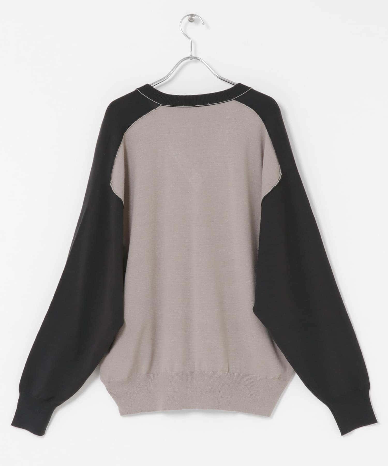 ハイショクVネックニット GRY×BLK M