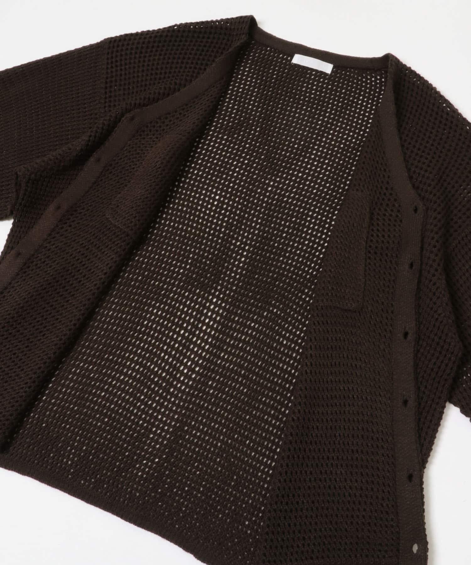 WポケットVネックニットカーディガン BROWN M