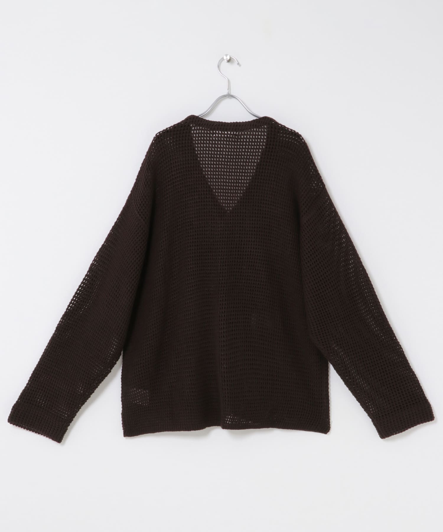 WポケットVネックニットカーディガン BROWN M