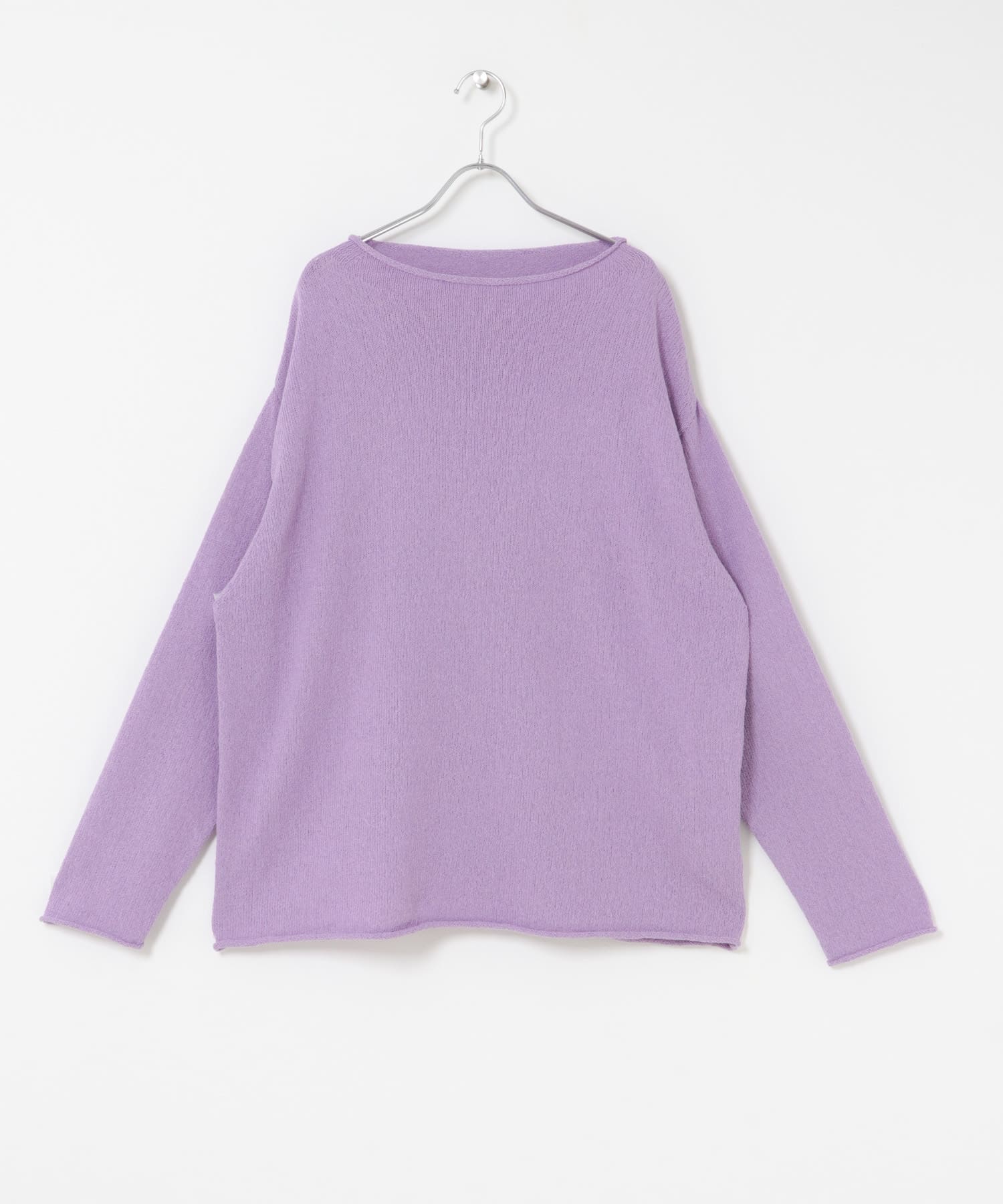 コットンタッチロールネックニット PURPLE M