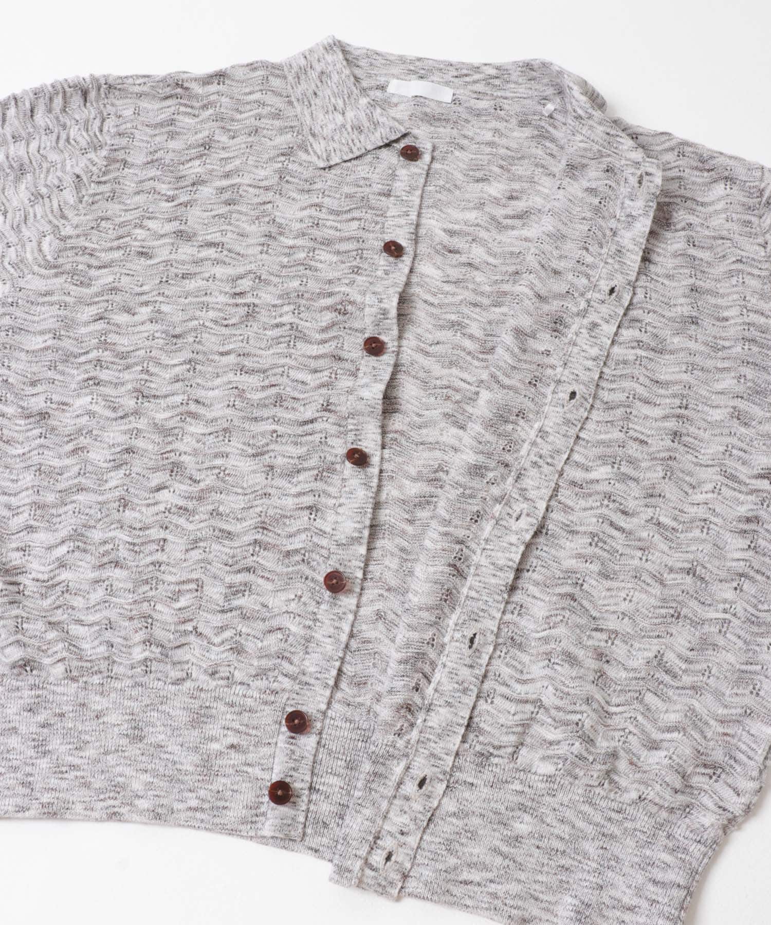 ミックスニットカーディガン BROWN M