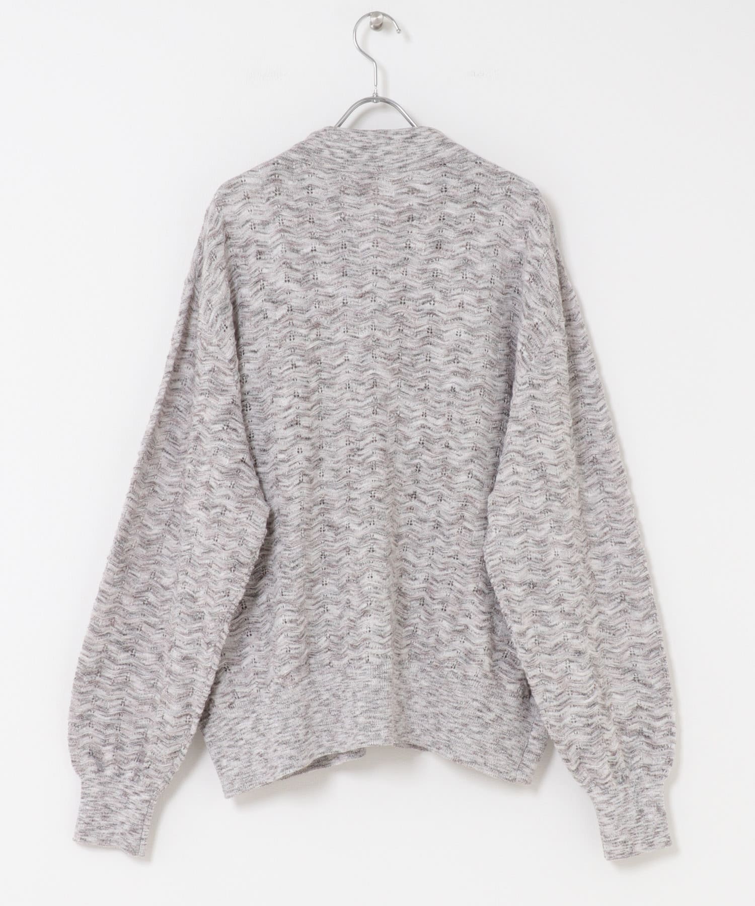 ミックスニットカーディガン BROWN M